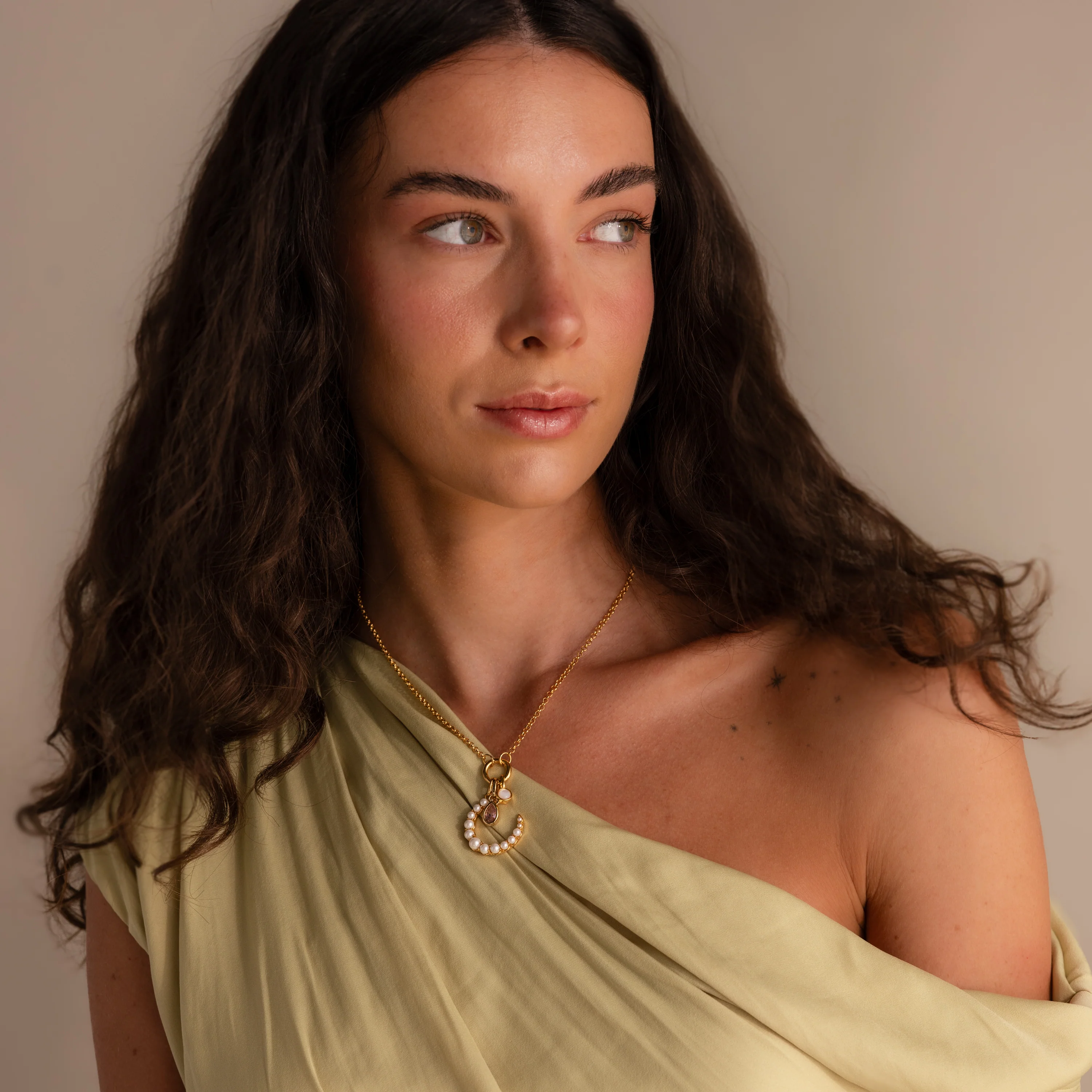 Pearl Moon Charm in 18K Gold - Image 6