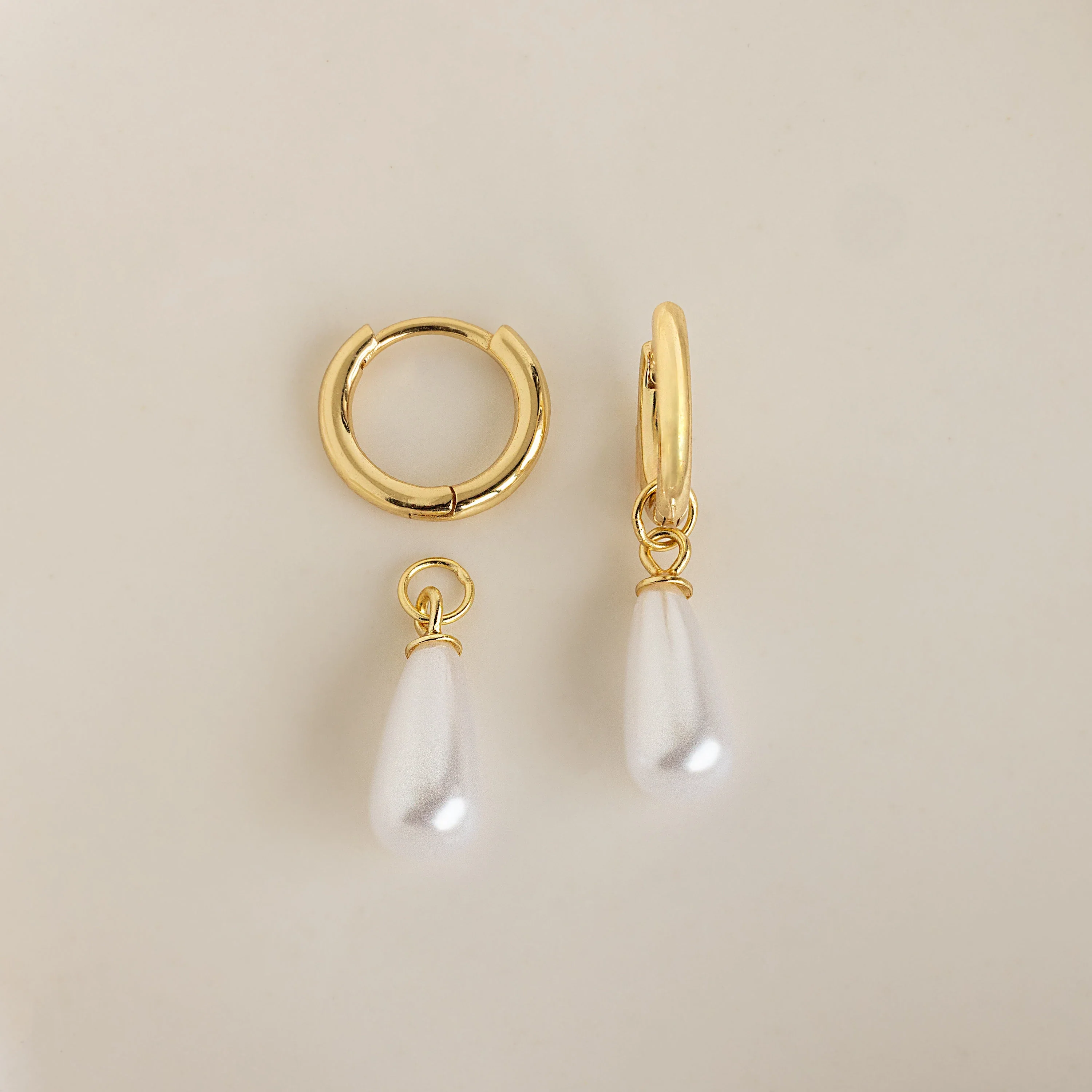 Pearl Teardrop Huggies - Image 7