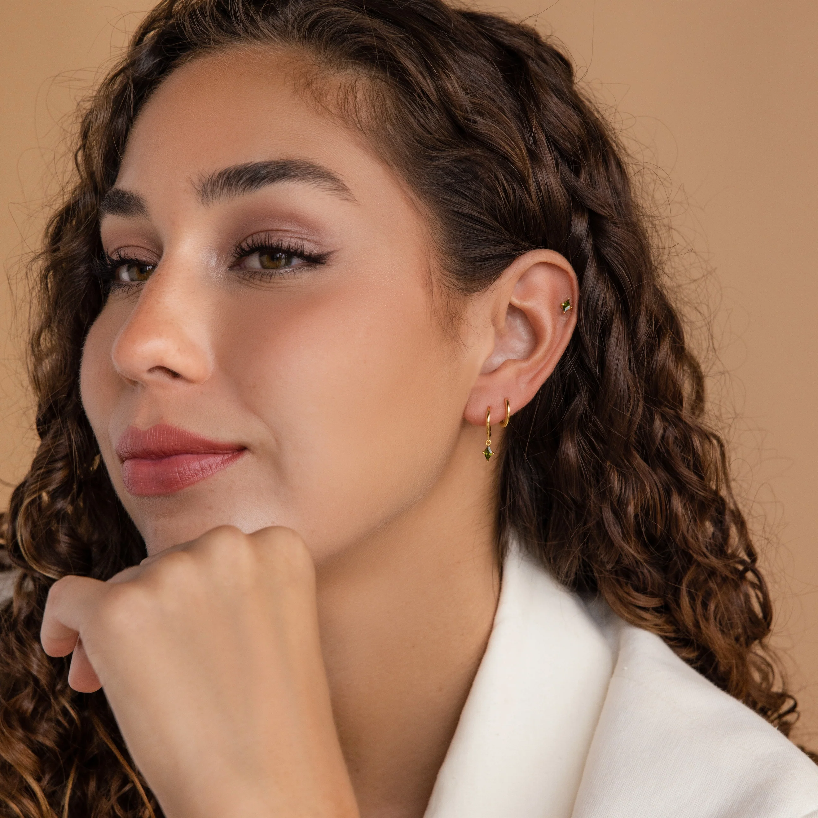 Peridot Earrings Set in 18K Gold - Image 5