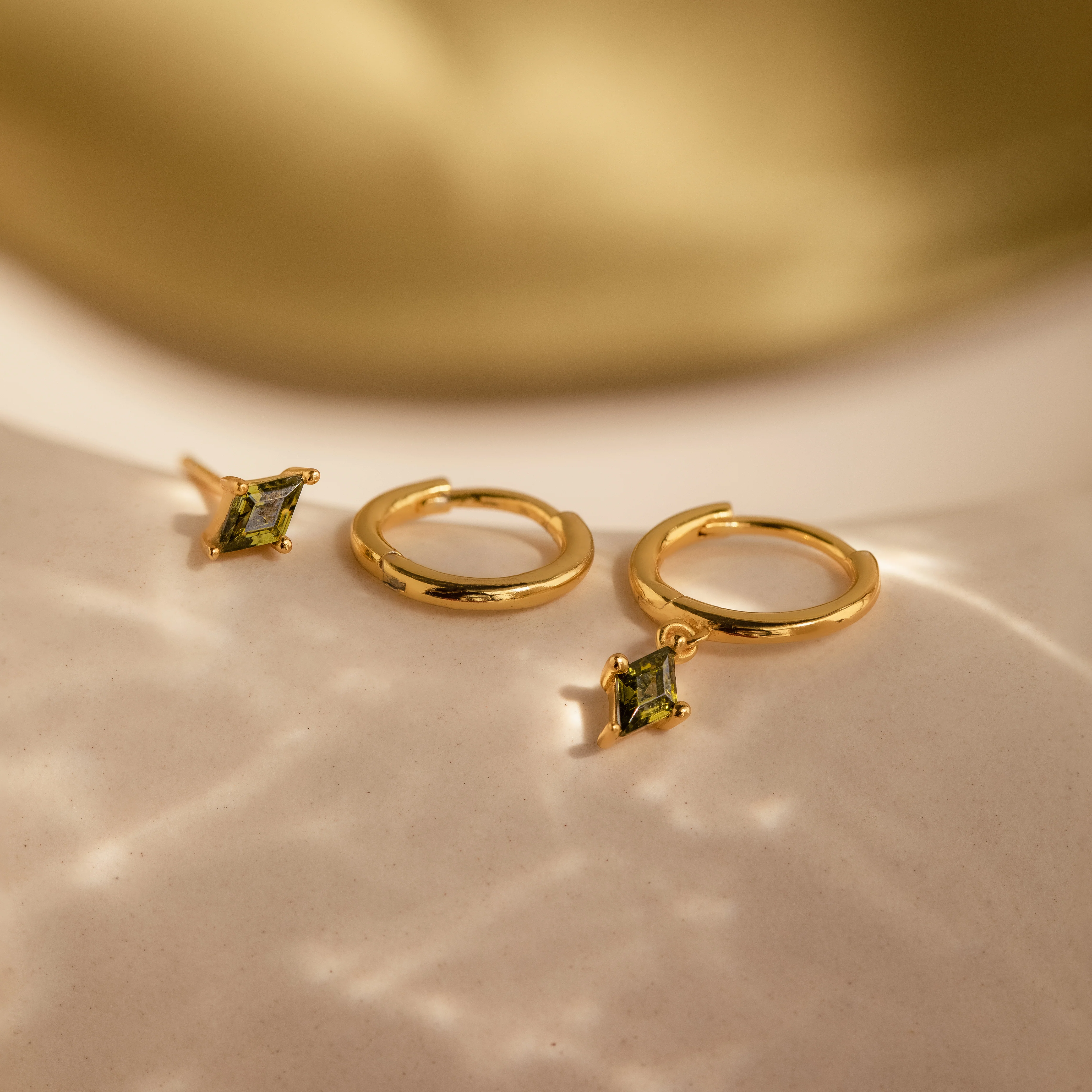 Peridot Earrings Set in 18K Gold - Image 8