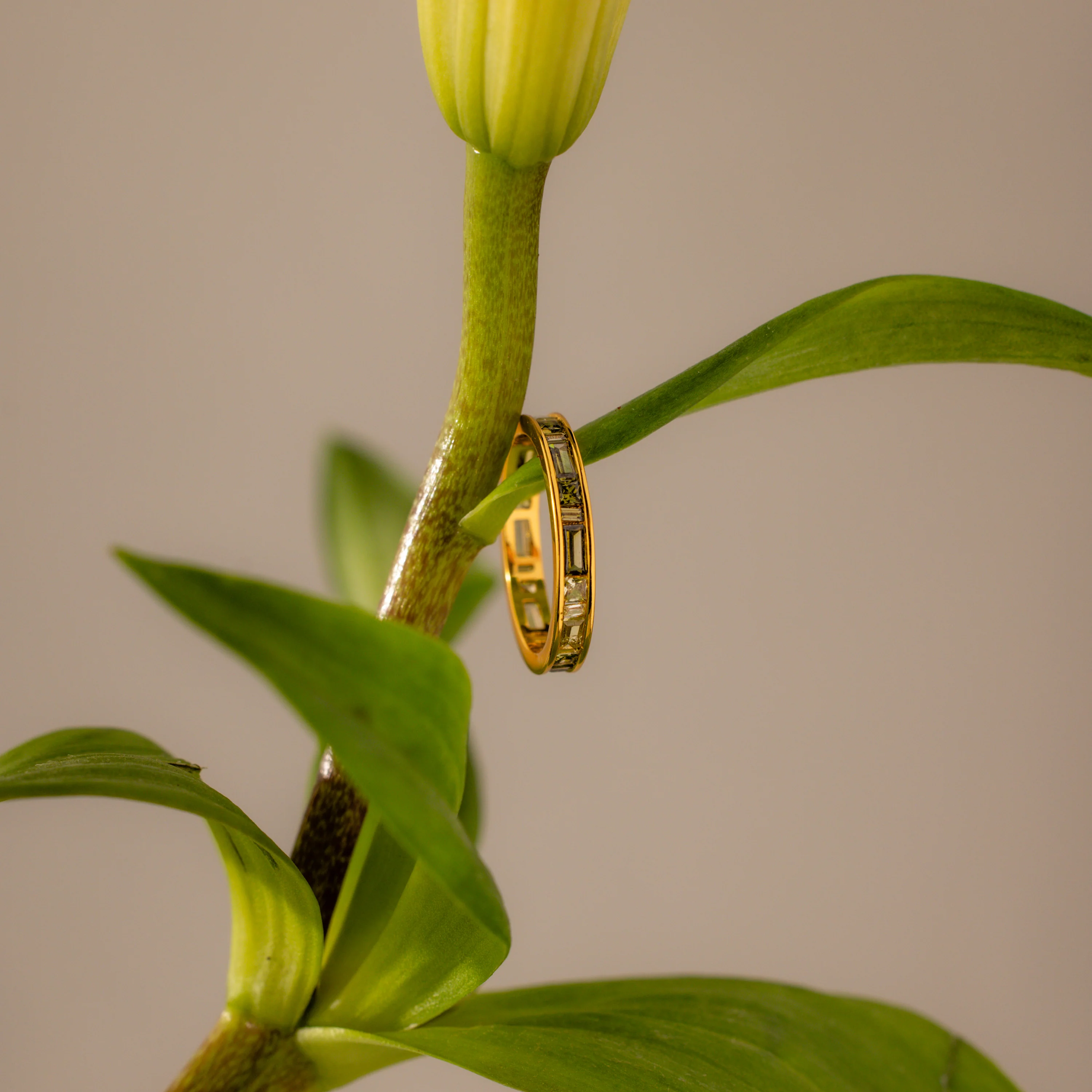 Peridot Inlay Eternity Ring - Image 7