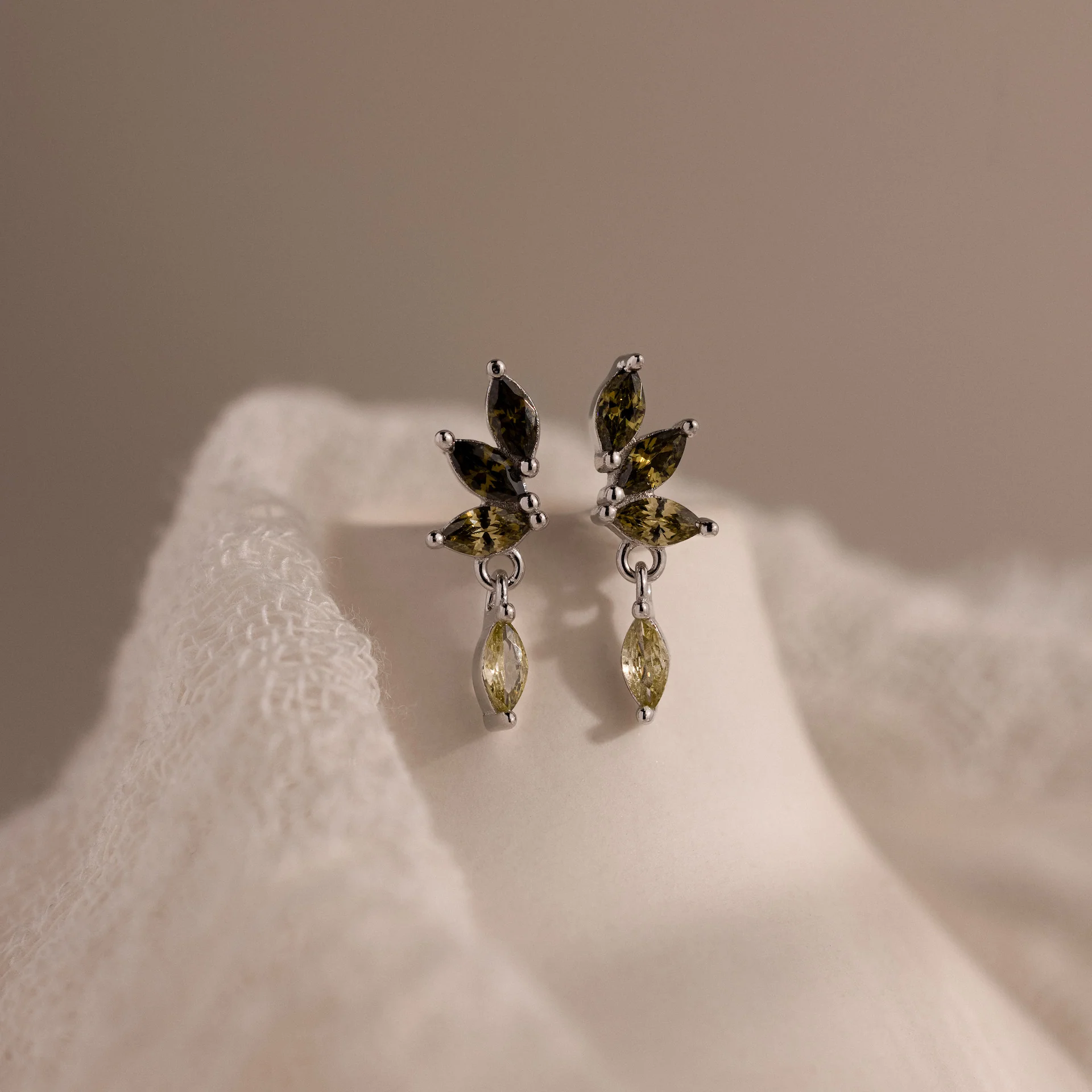 Peridot Marquise Drop Studs - Image 4