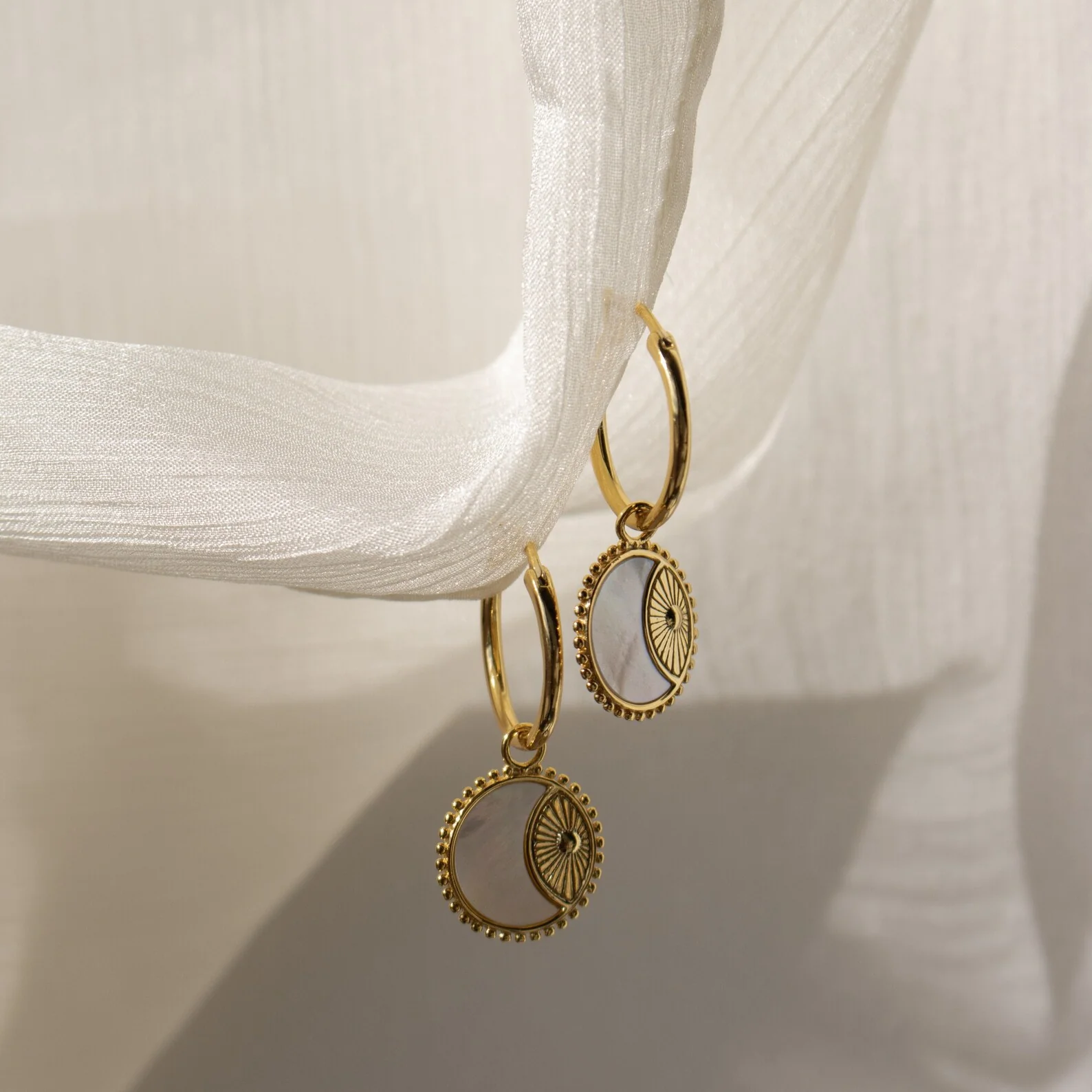 Pia Pearl Coin Hoops - Image 5