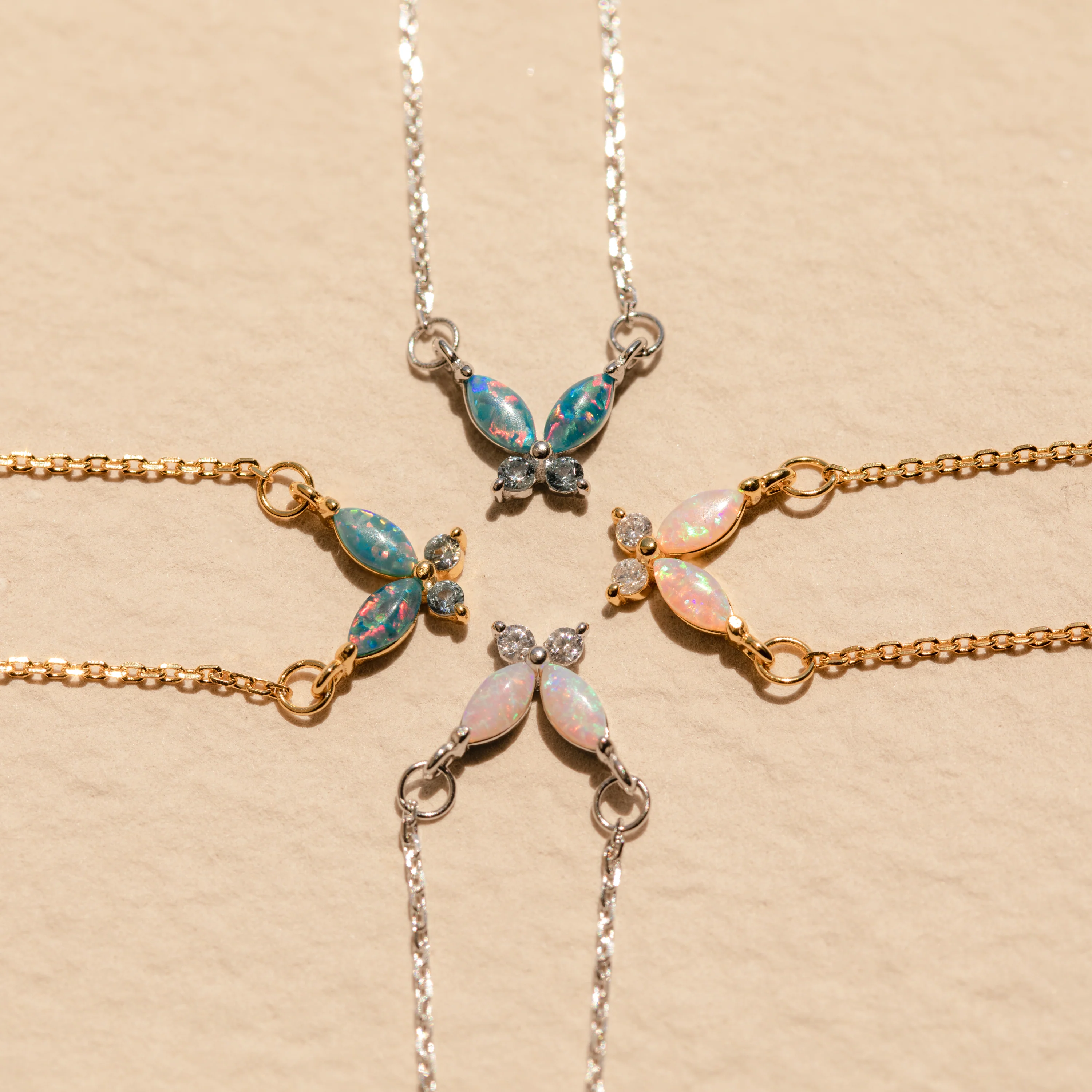 Pink Opal Butterfly Necklace - Image 9