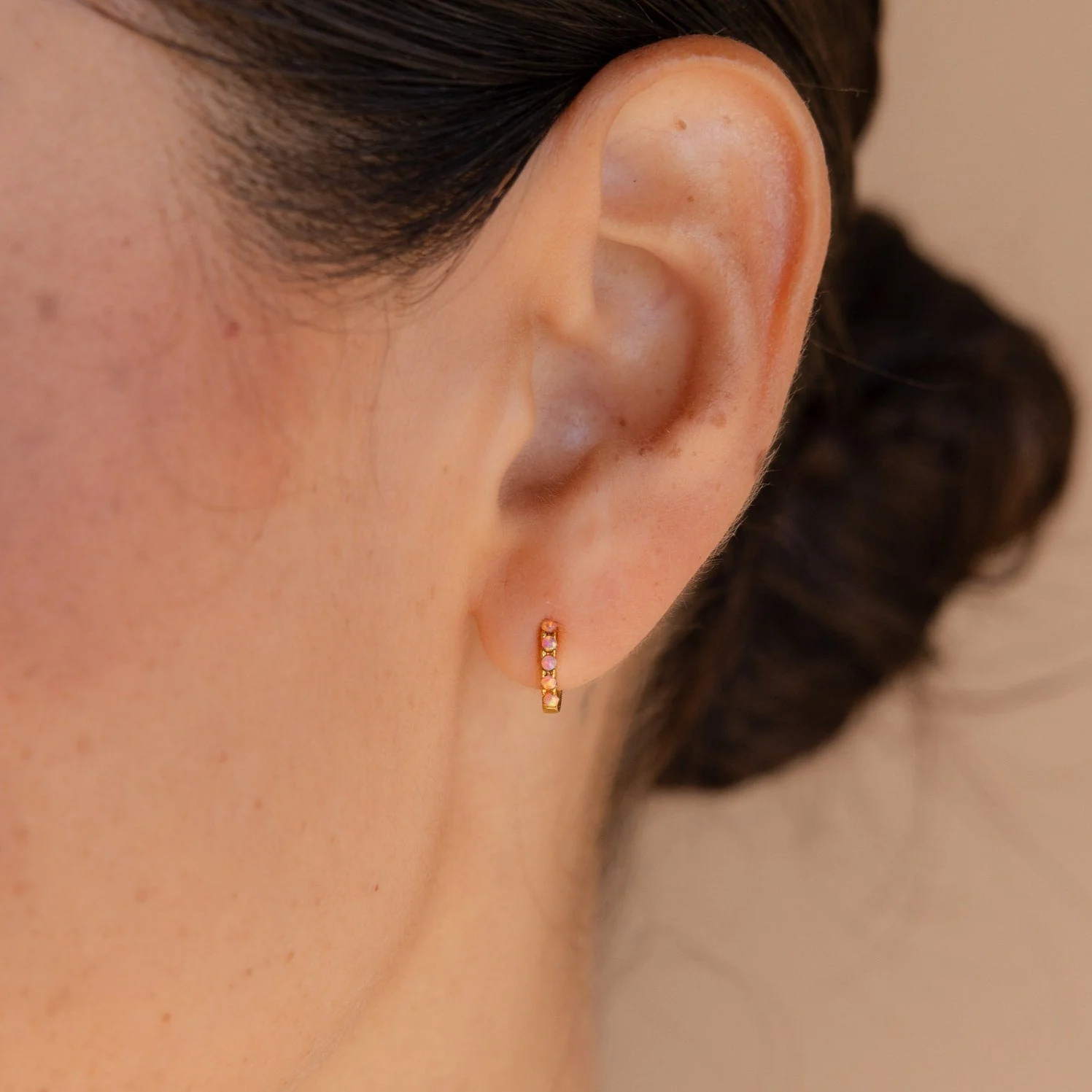 Pink Opal Huggies - Image 2