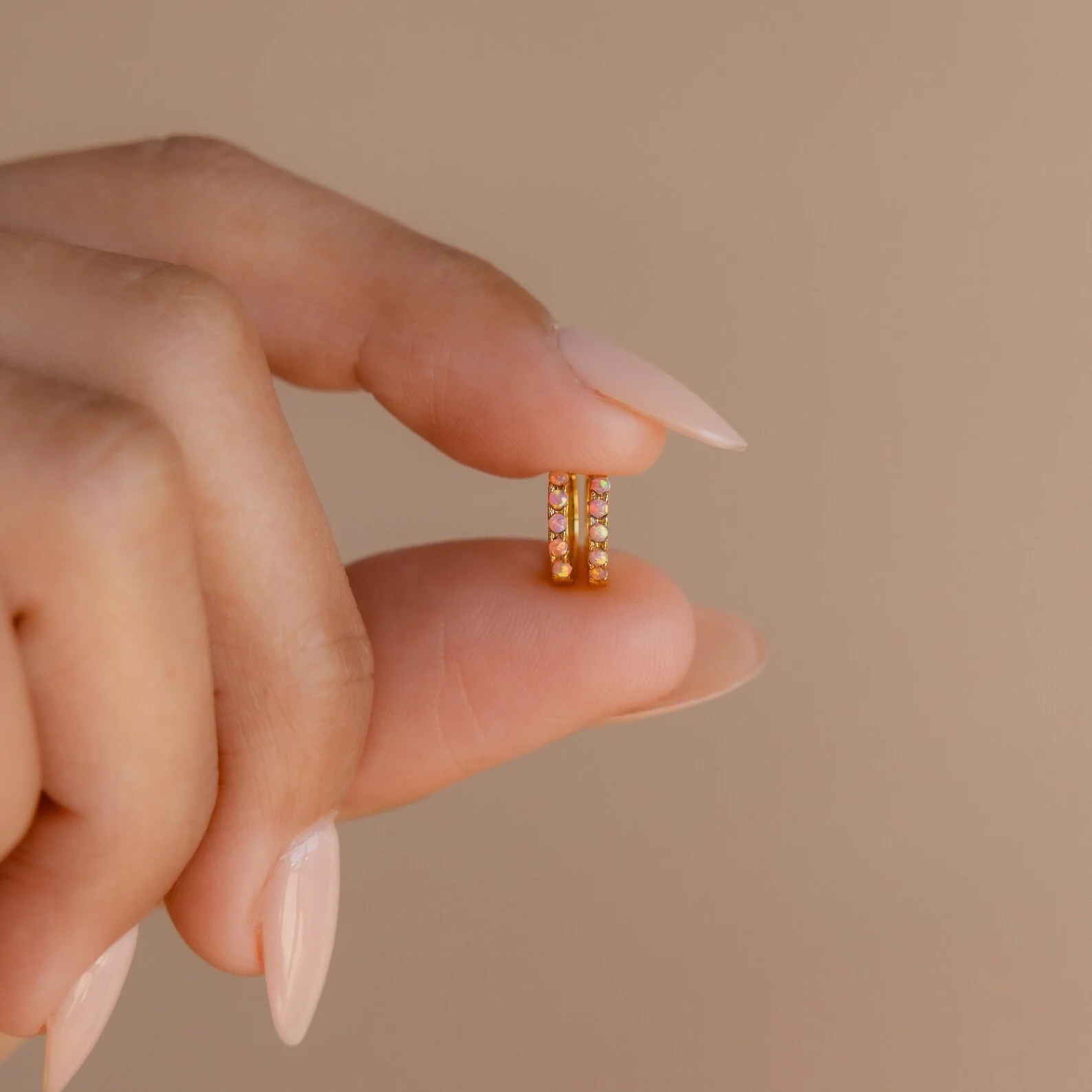 Pink Opal Huggies - Image 3