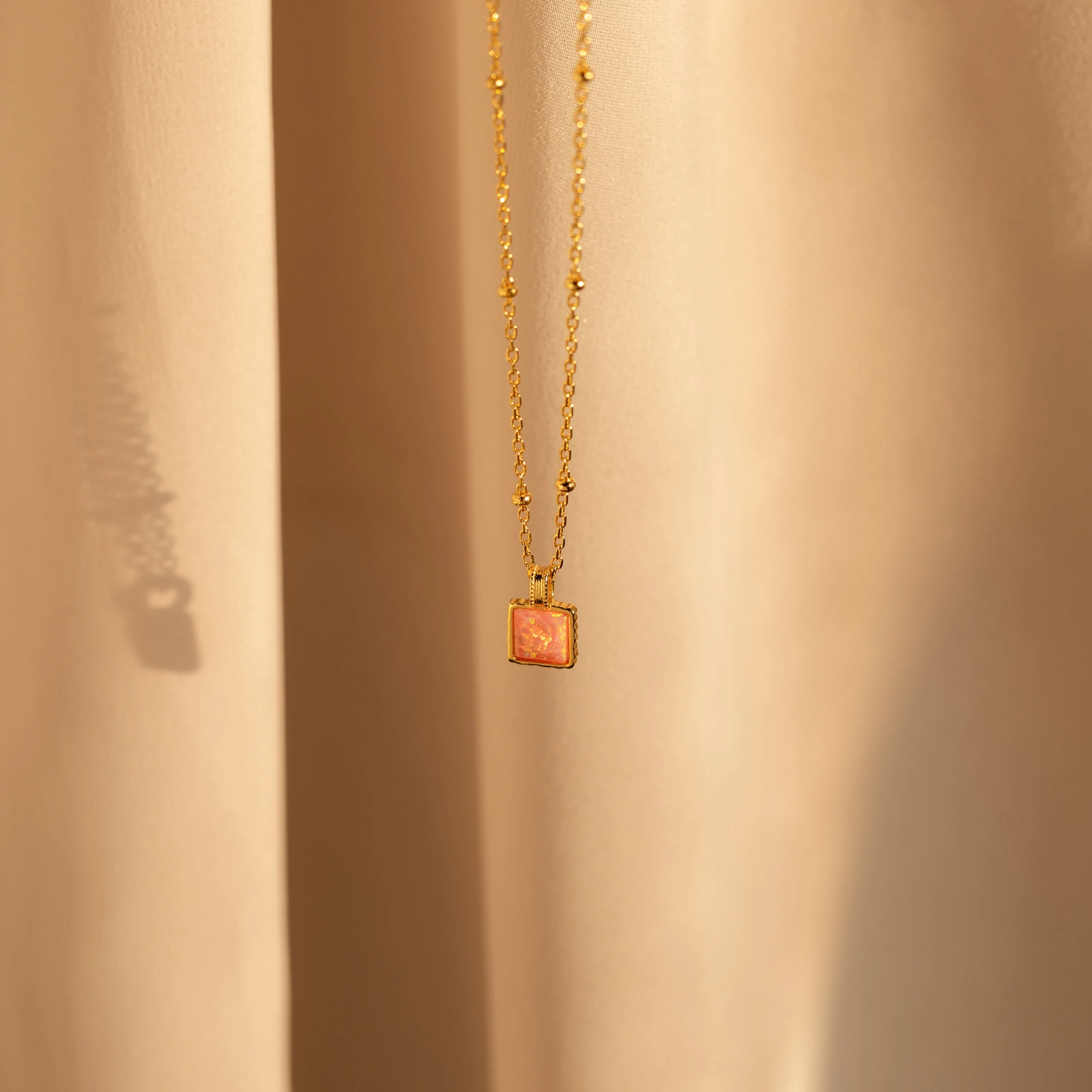Pink Opal Pendant Necklace - Image 2
