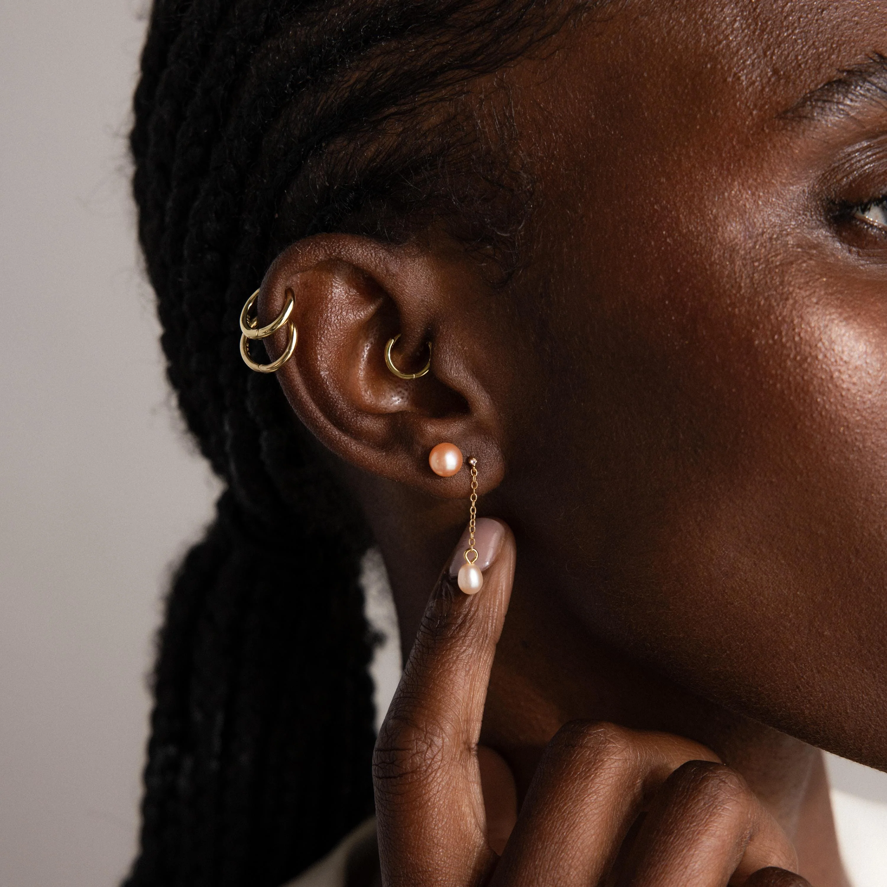 Pink Pearl Studs - Image 7