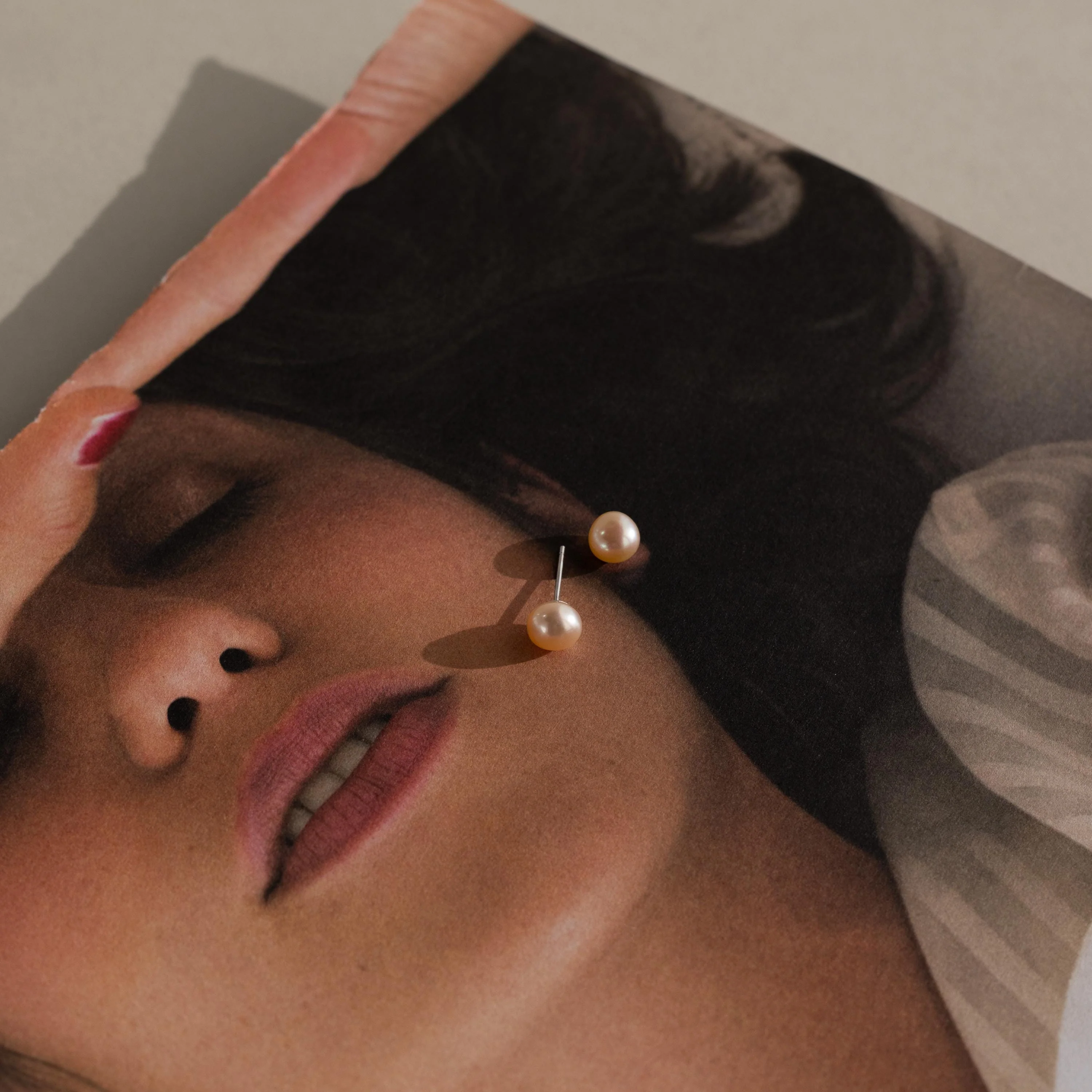 Pink Pearl Studs - Image 8