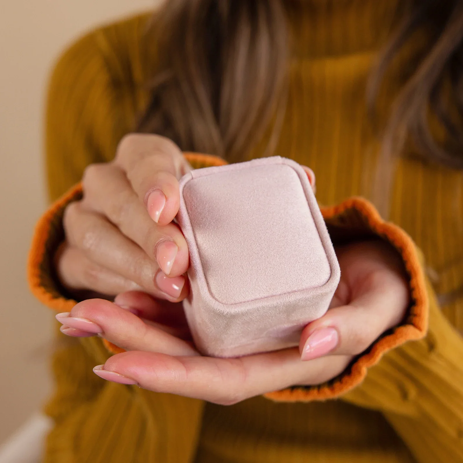 Pink Suede Ring Box - Image 4