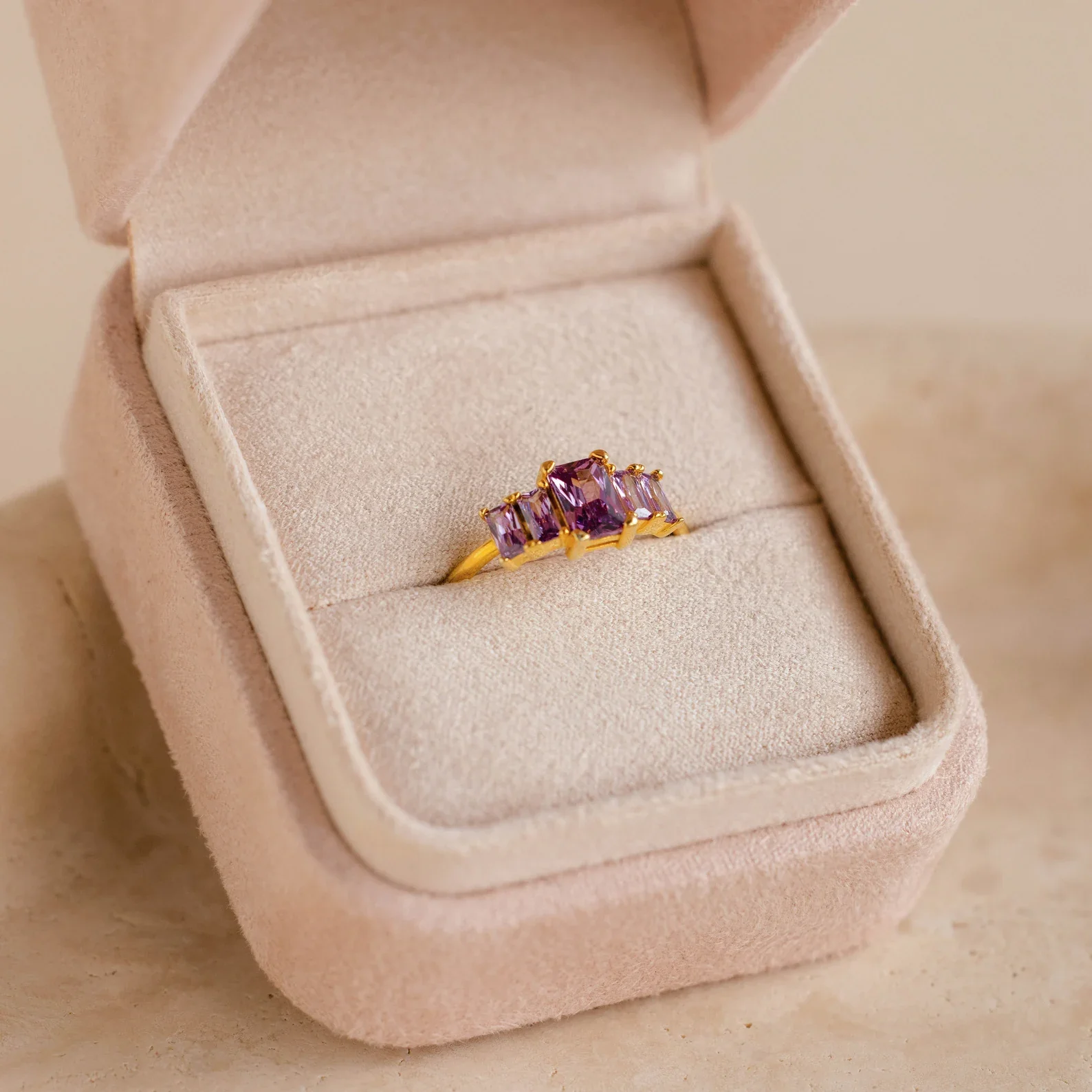 Pink Suede Ring Box - Image 5