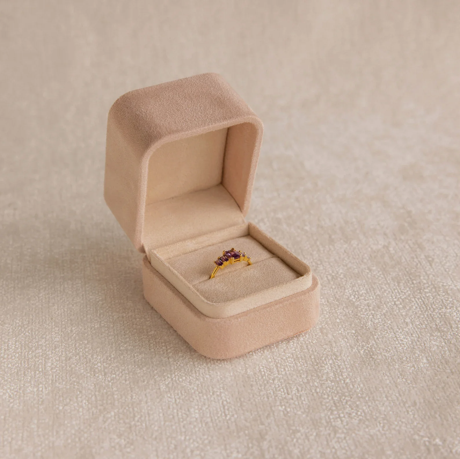 Pink Suede Ring Box - Image 7