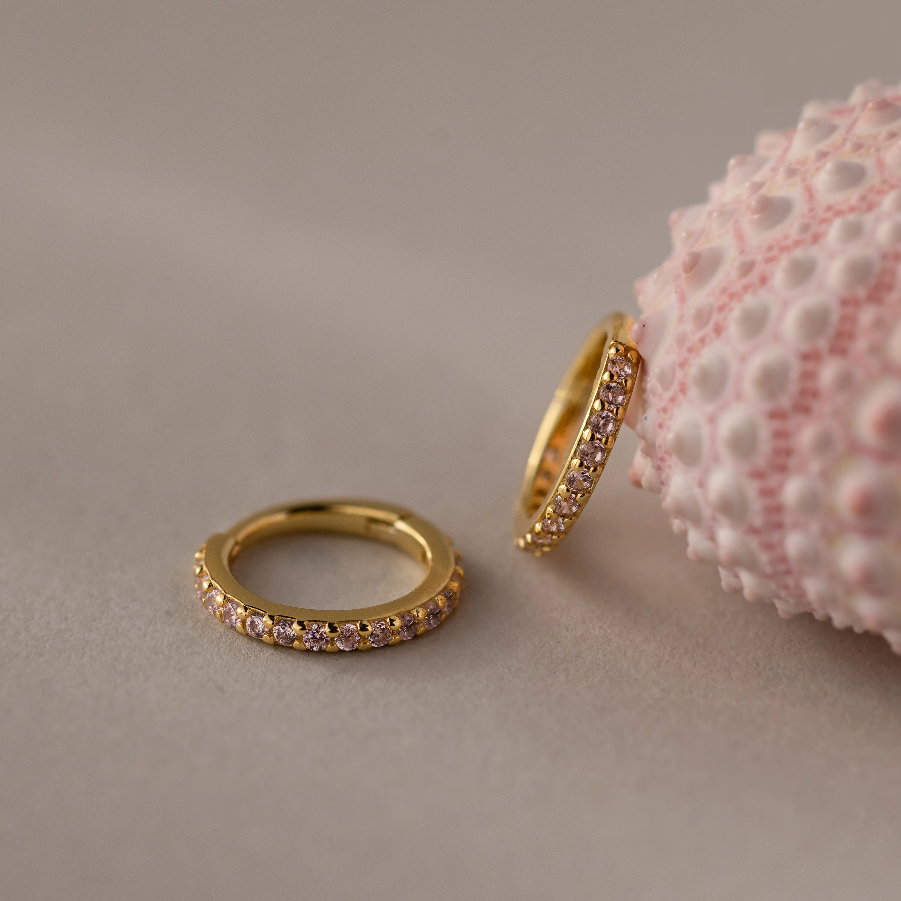 Pink Tourmaline Clicker Huggies - Image 3