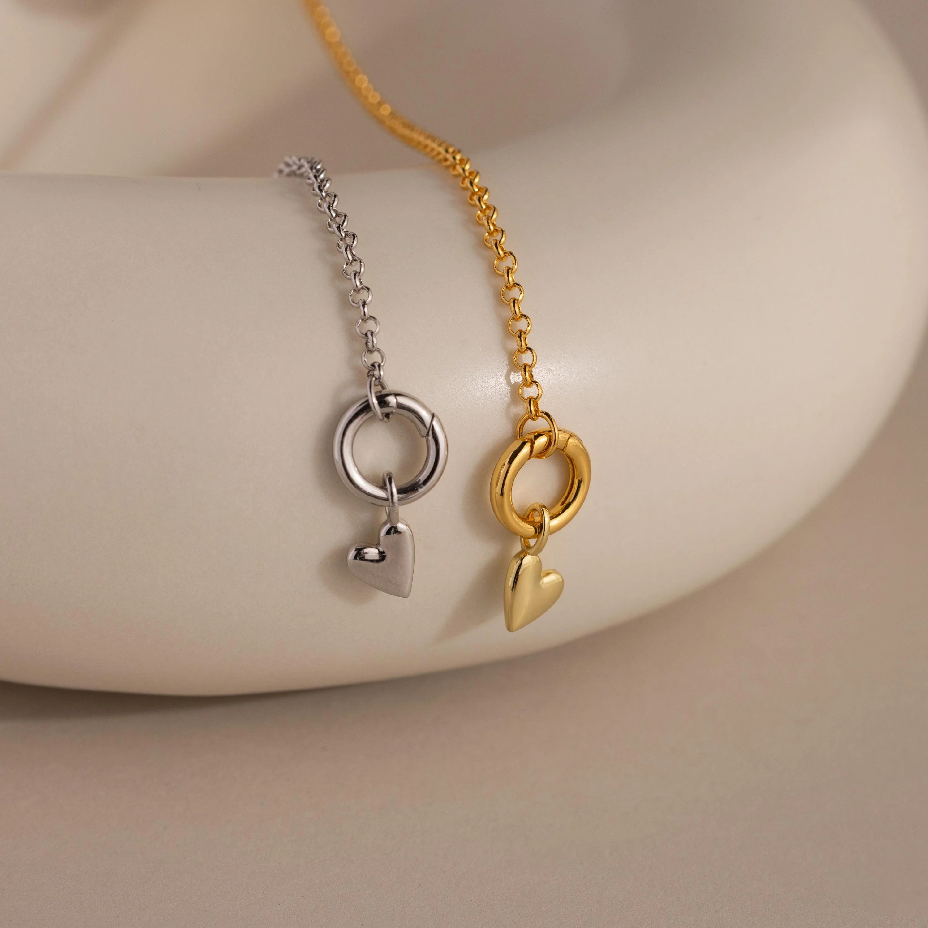 Puff Heart Charm in Silver - Image 4