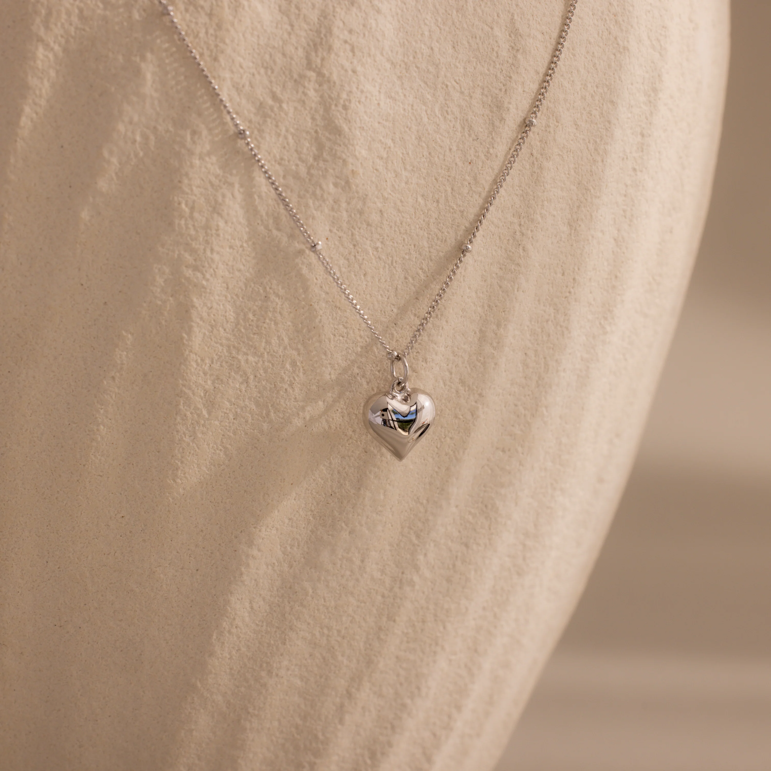 Puff Heart Charm Necklace - Image 2
