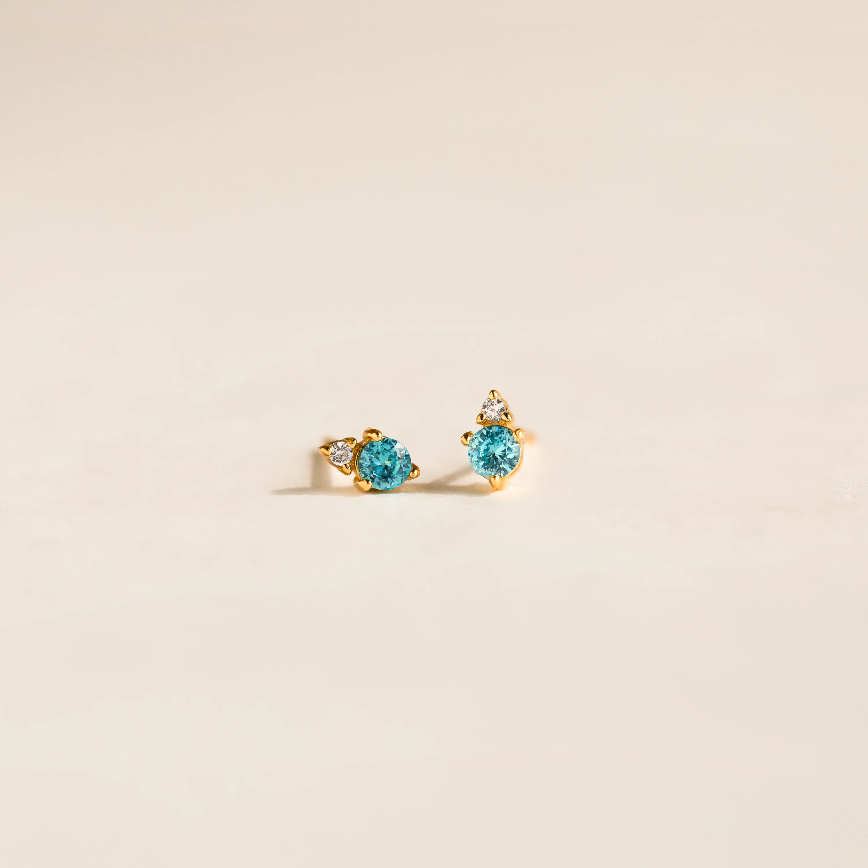 Raindrop Blue Zircon Studs