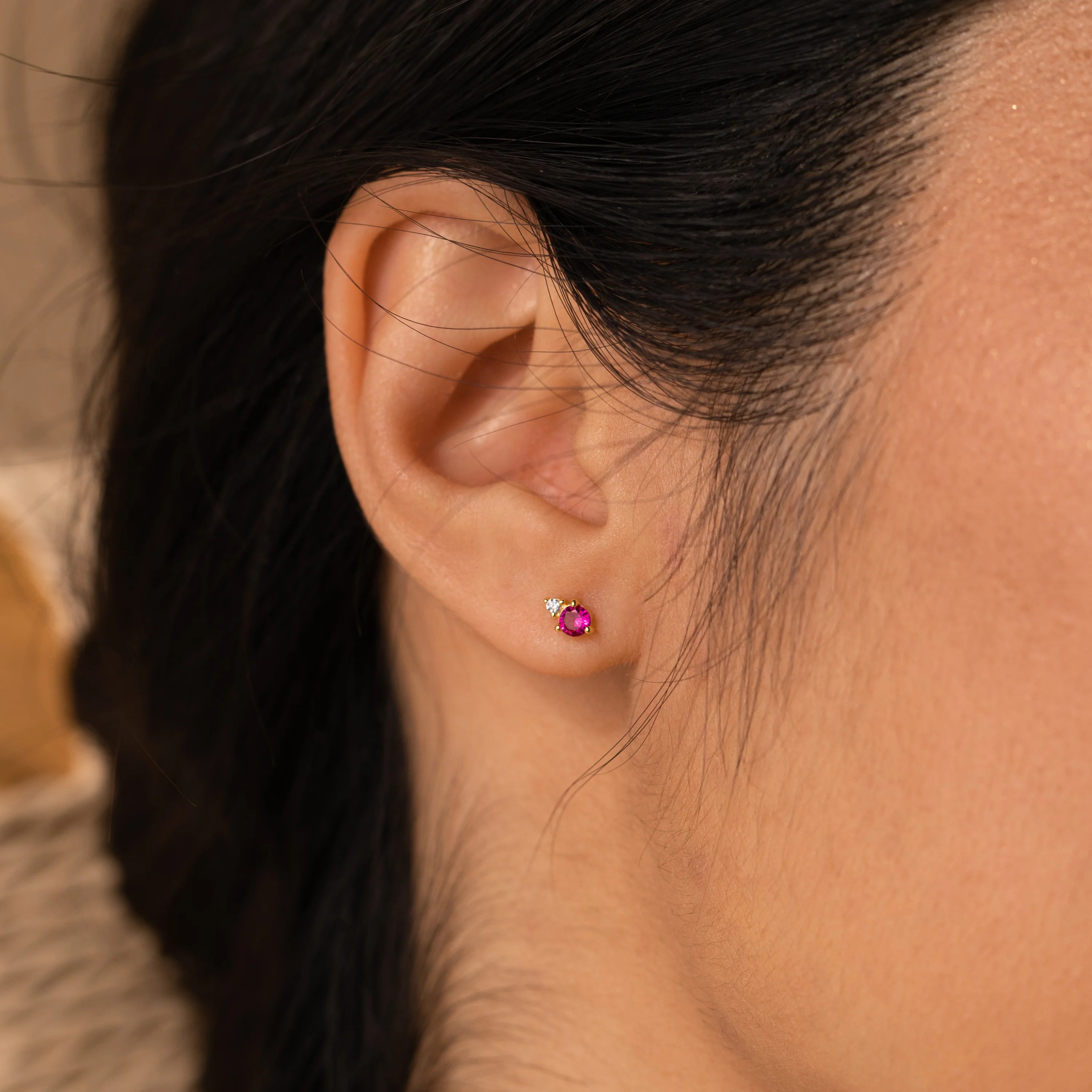 Raindrop Ruby Studs - Image 2