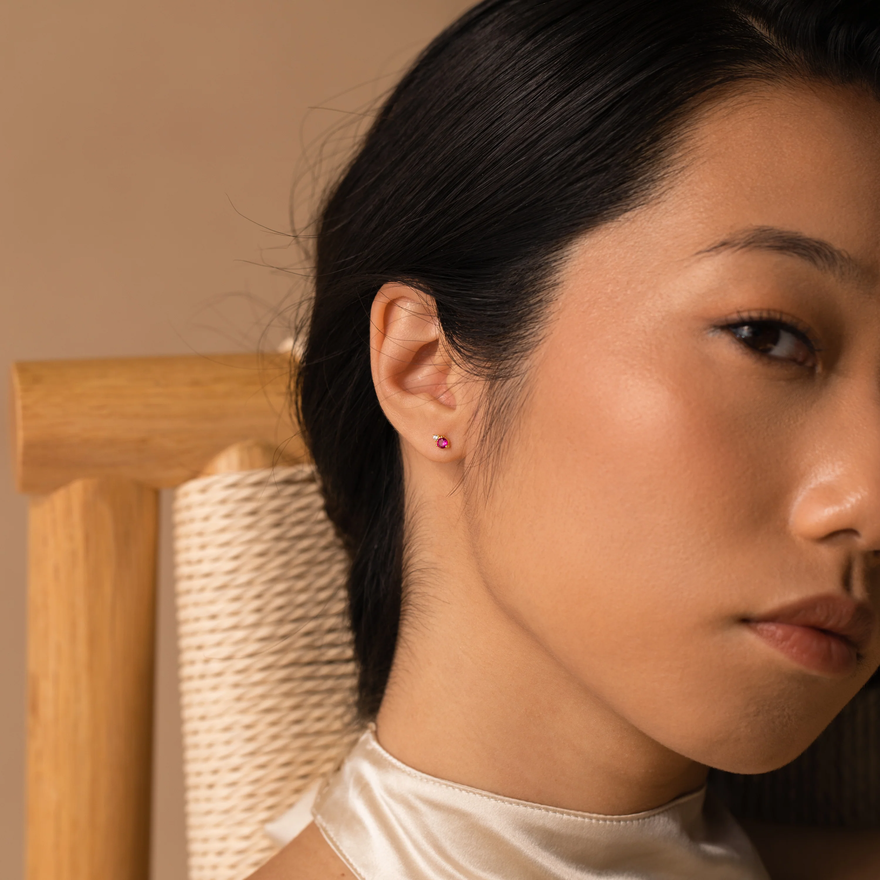 Raindrop Ruby Studs - Image 4