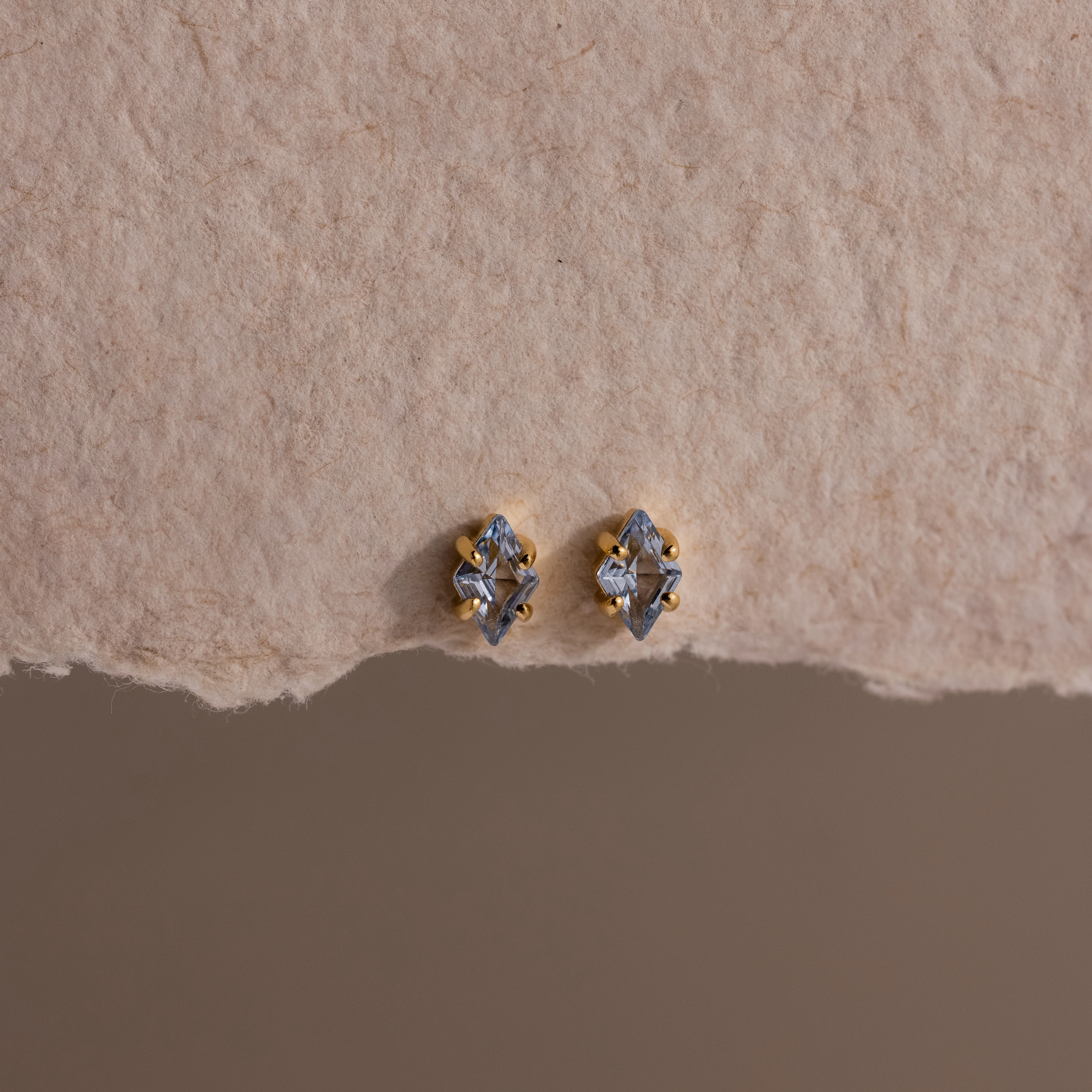 Rhombus Aquamarine Flatback Studs
