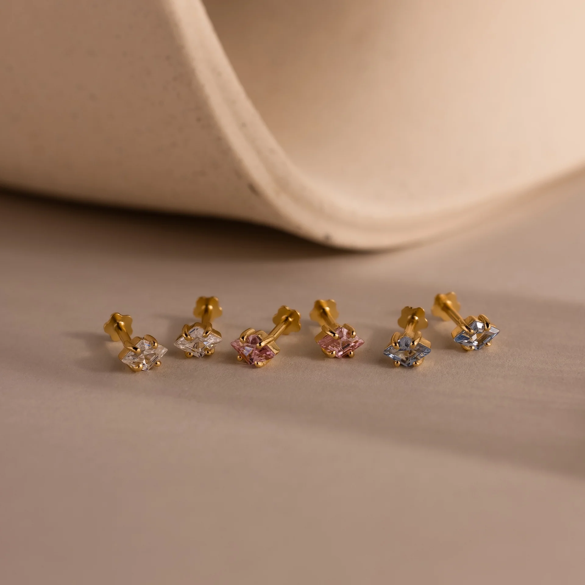 Rhombus Birthstone Flatback Studs - Image 14