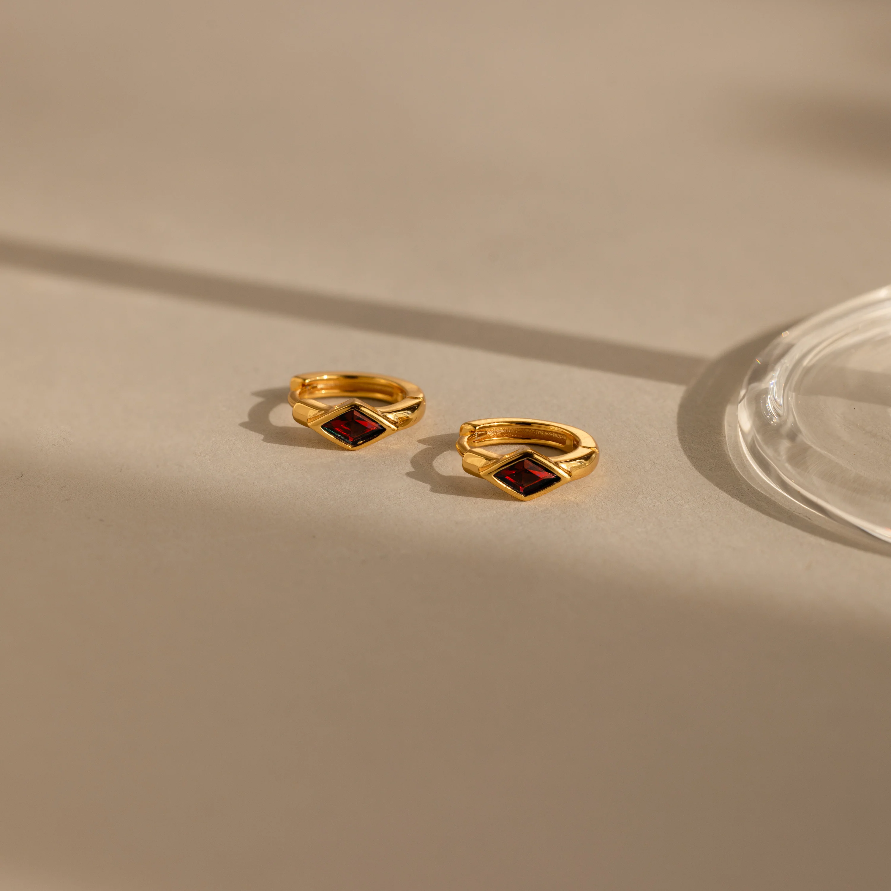 Rhombus Birthstone Huggies - Image 17