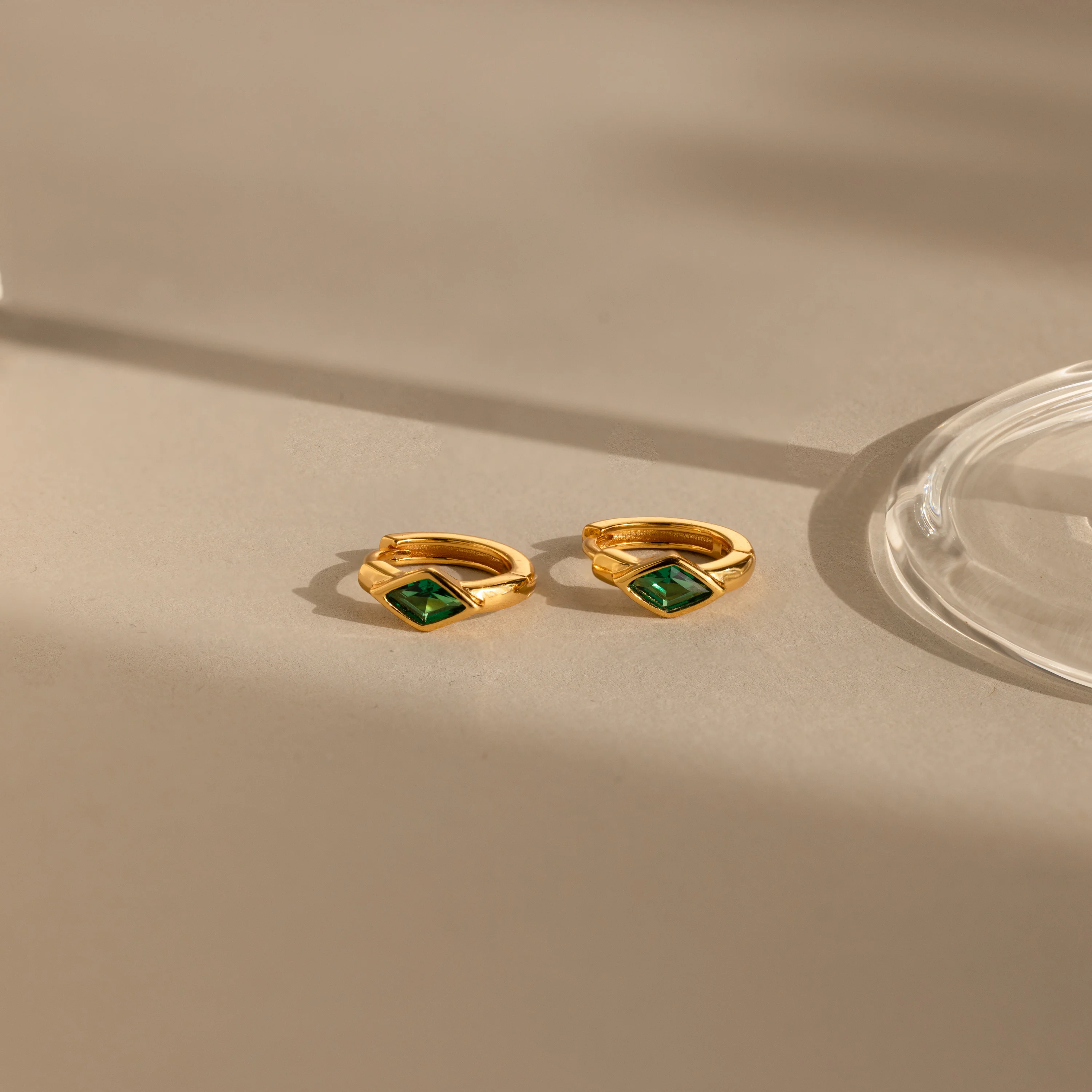 Rhombus Birthstone Huggies - Image 5