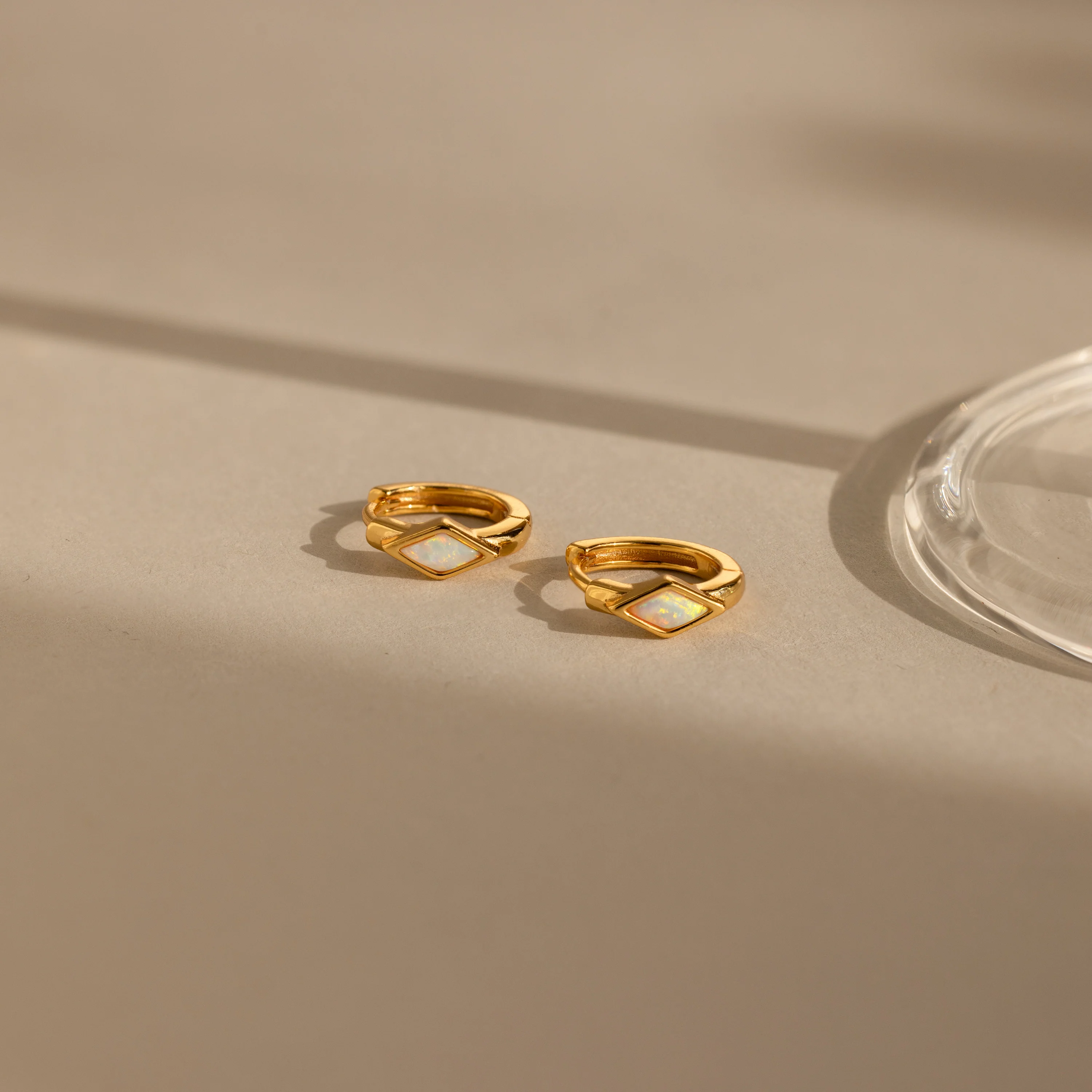 Rhombus Birthstone Huggies - Image 8
