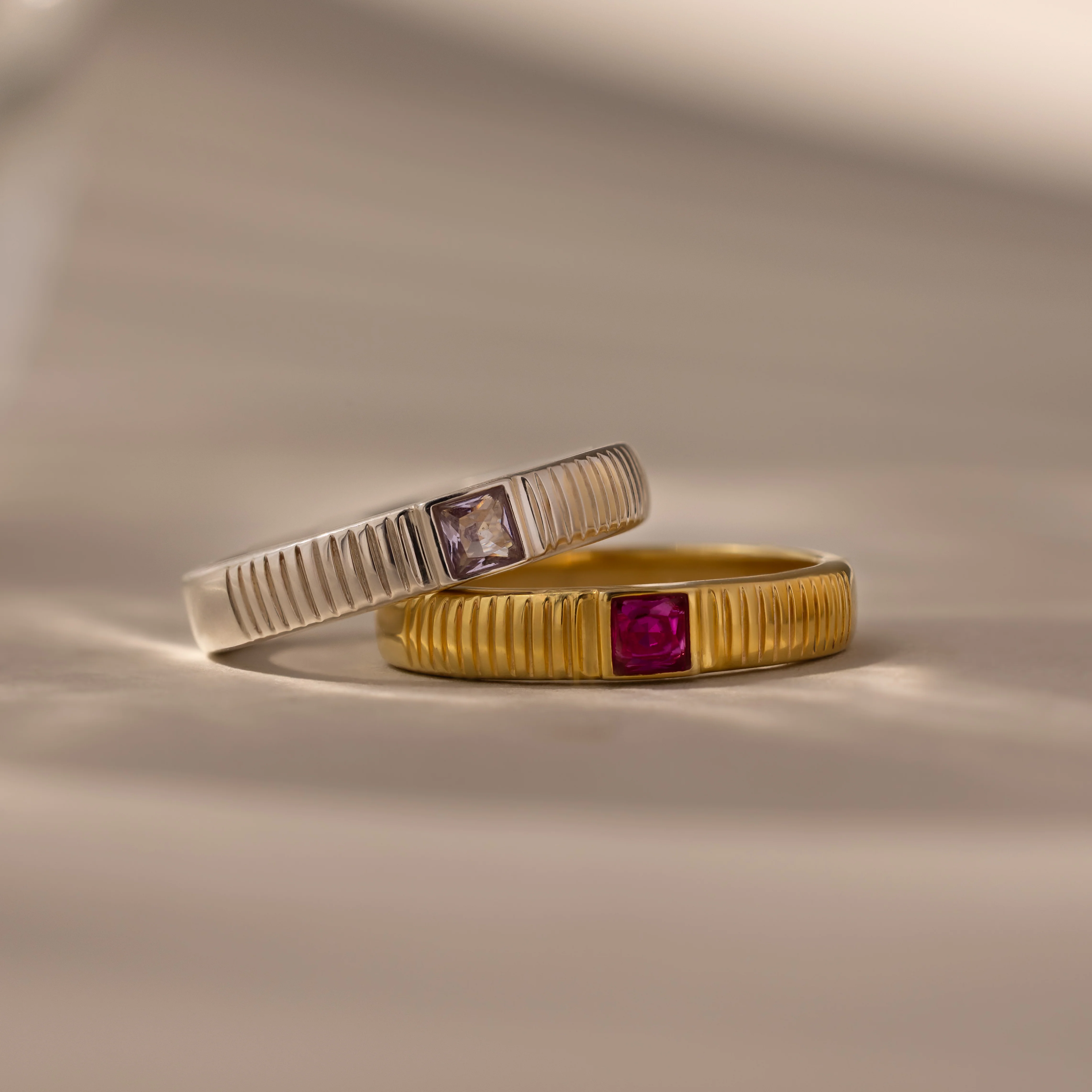 Ribbed Alexandrite Band - Image 3