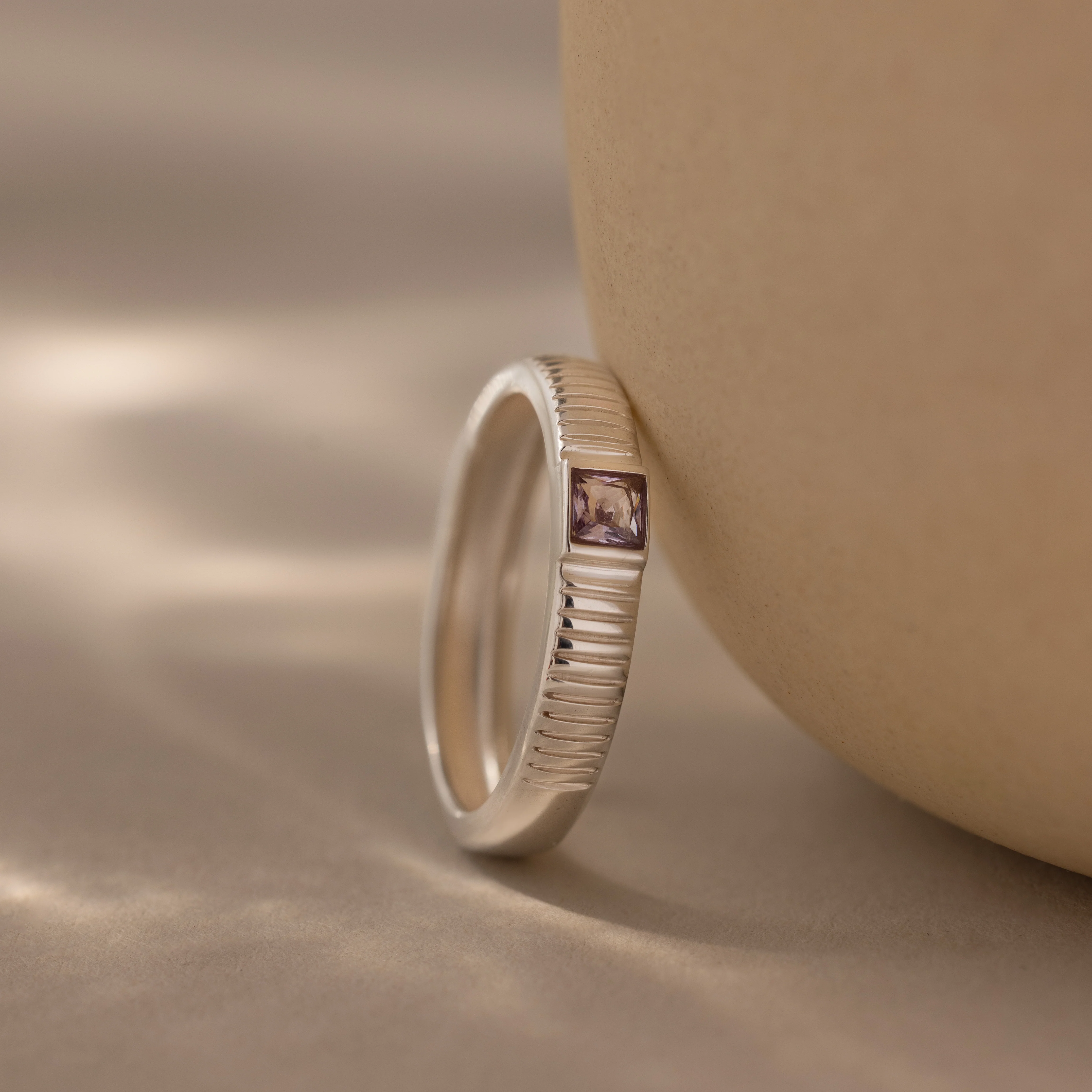 Ribbed Alexandrite Band - Image 7
