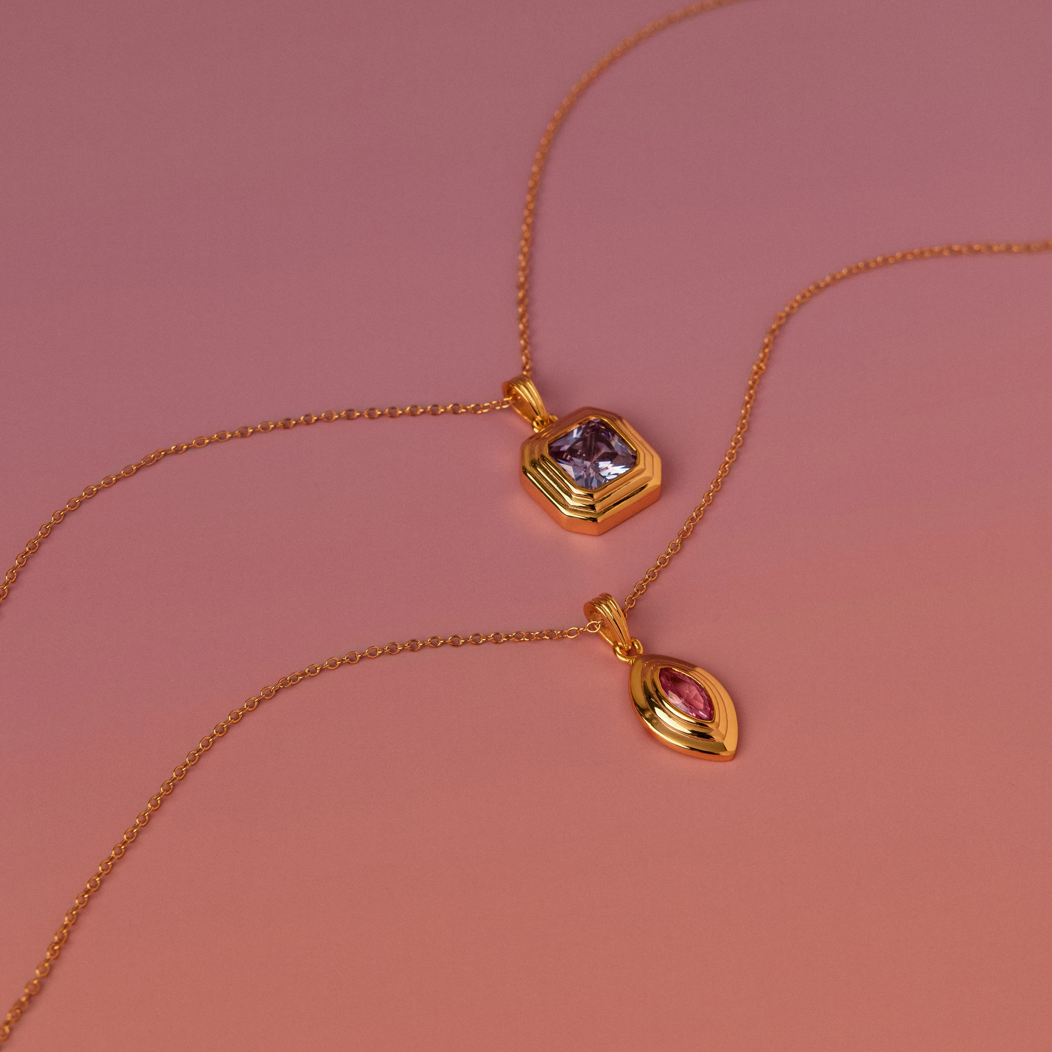 Ribbed Alexandrite Pendant Necklace - Image 3