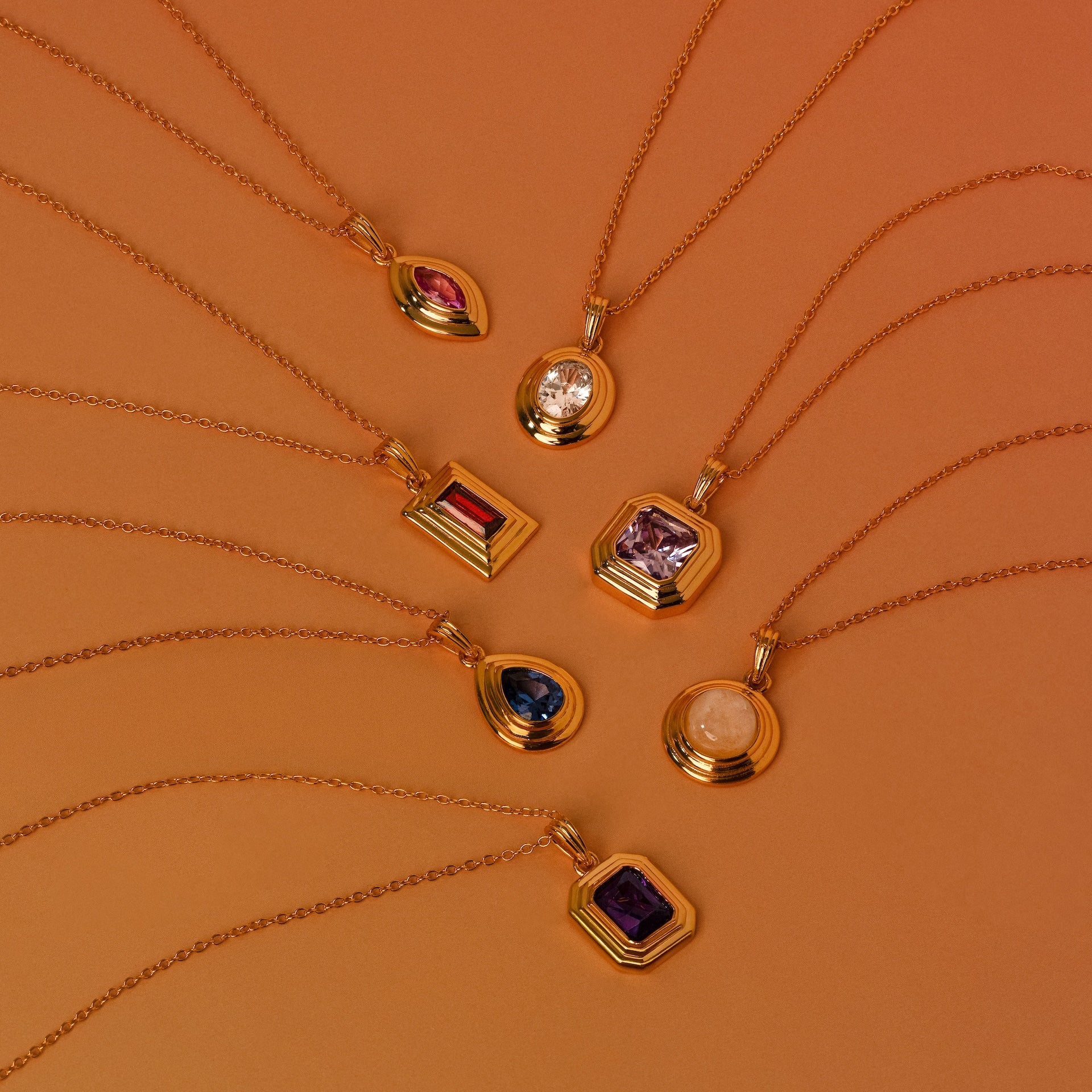 Ribbed Amethyst Pendant Necklace - Image 3