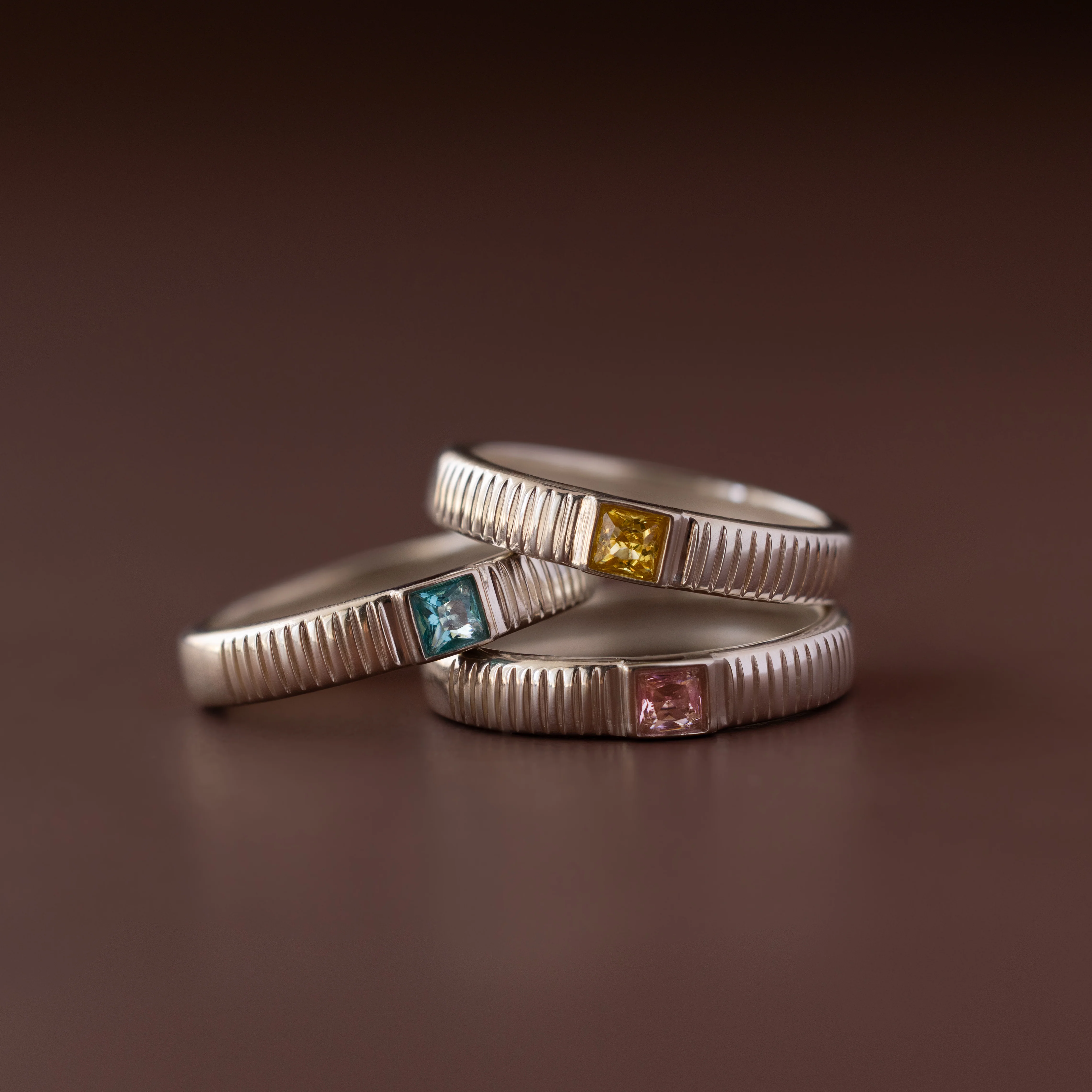 Ribbed Birthstone Band - Image 5