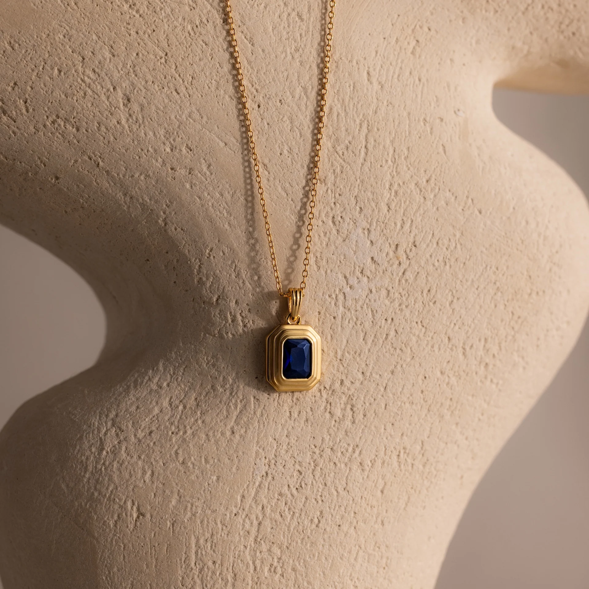 Ribbed Birthstone Pendant Necklace - Image 10