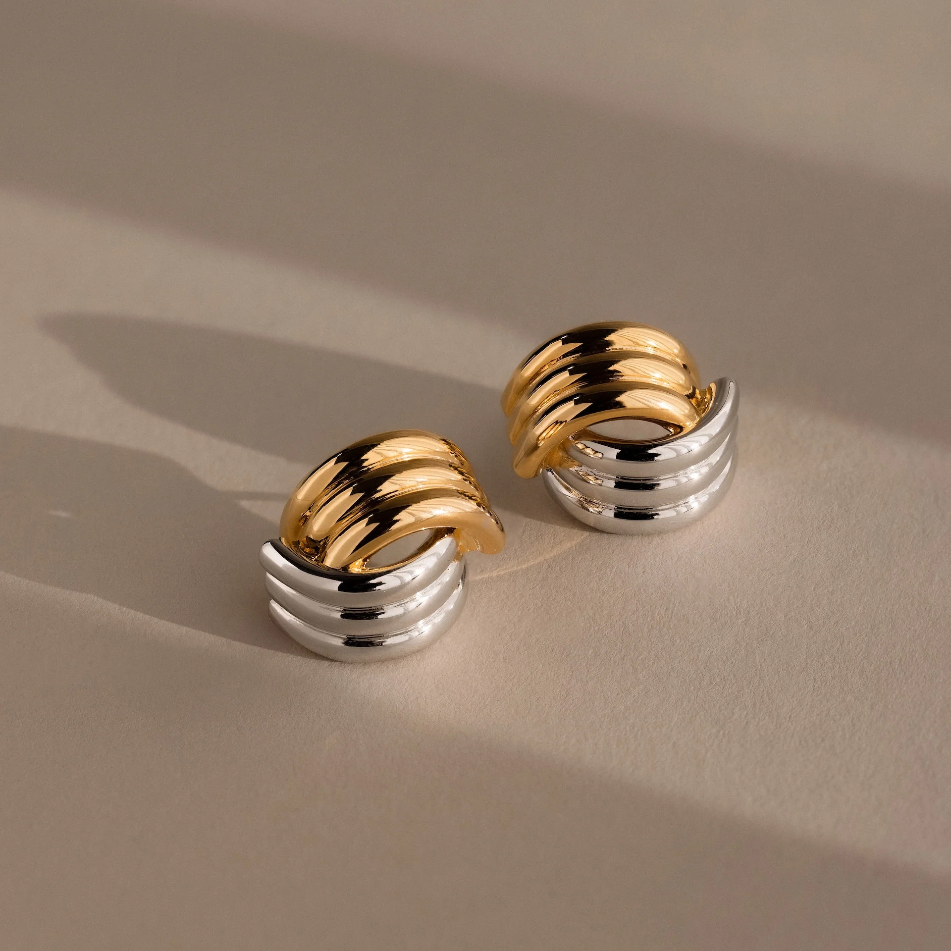 Ribbed Mixed Metal Studs - Image 5