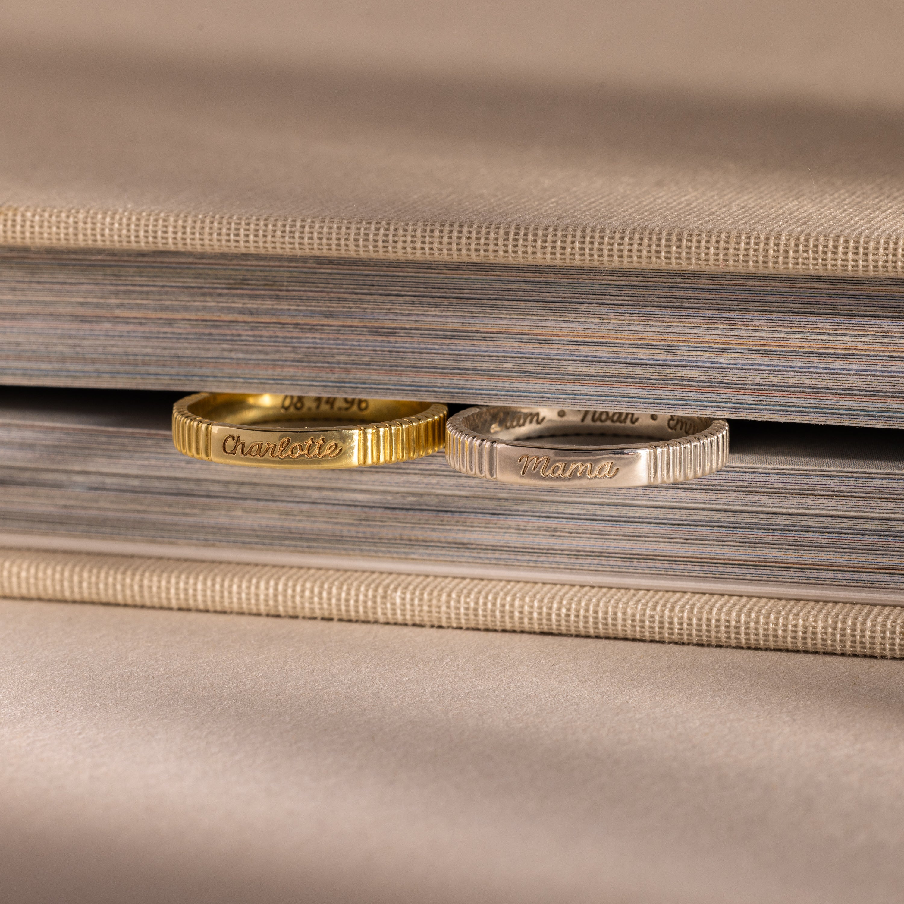 Ribbed Name Ring - Image 3
