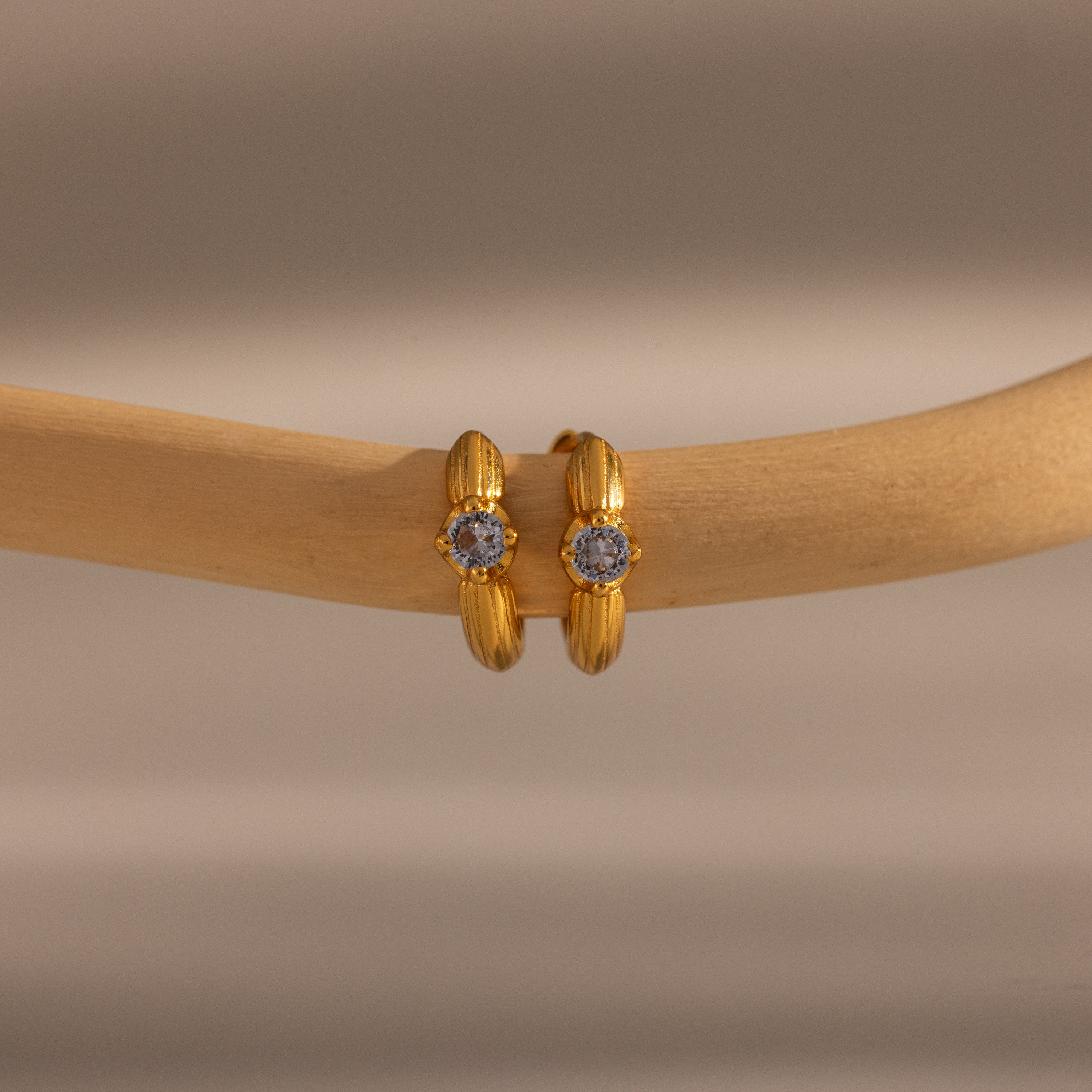 Ribbed Peridot Huggies - Image 3