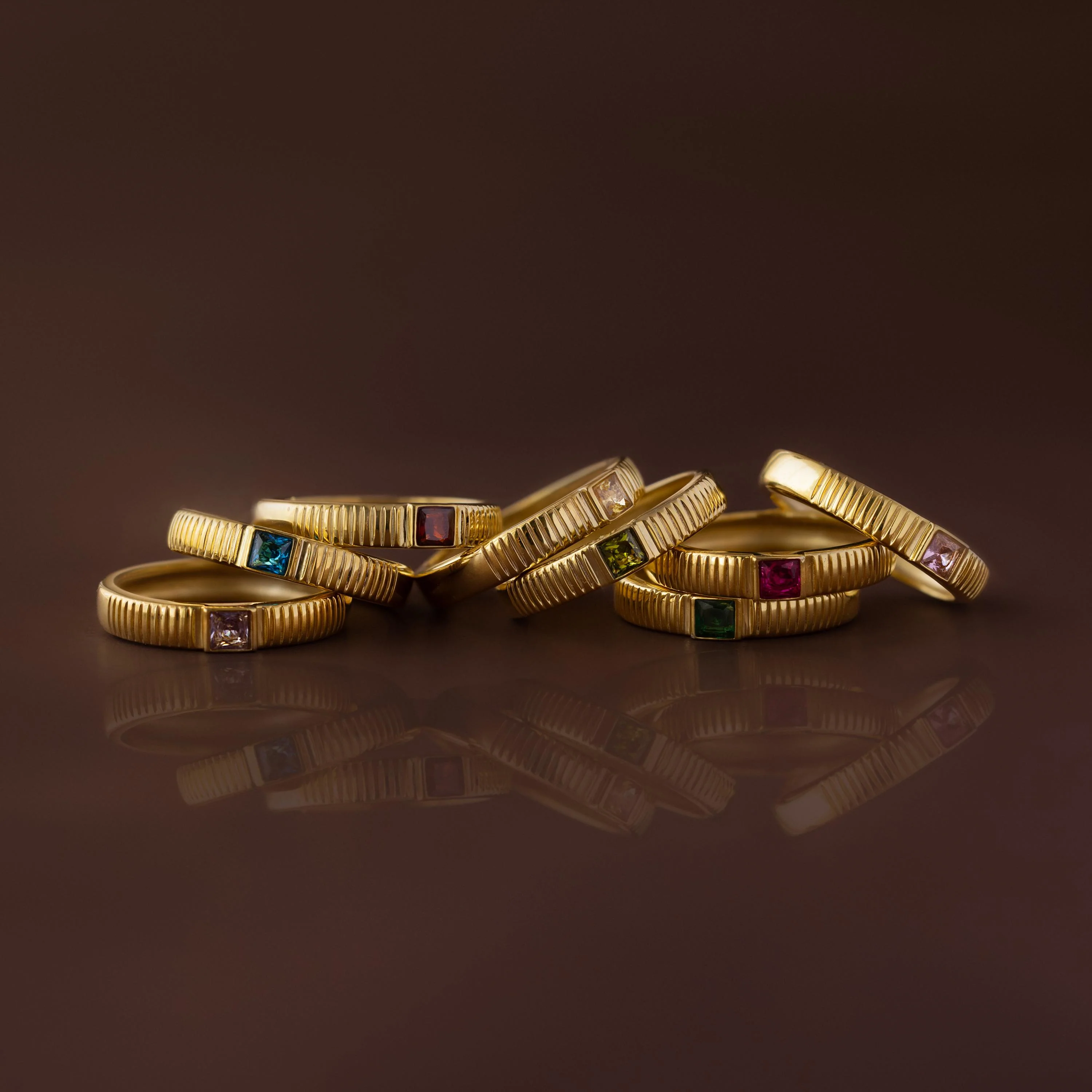 Ribbed Pink Tourmaline Band - Image 3