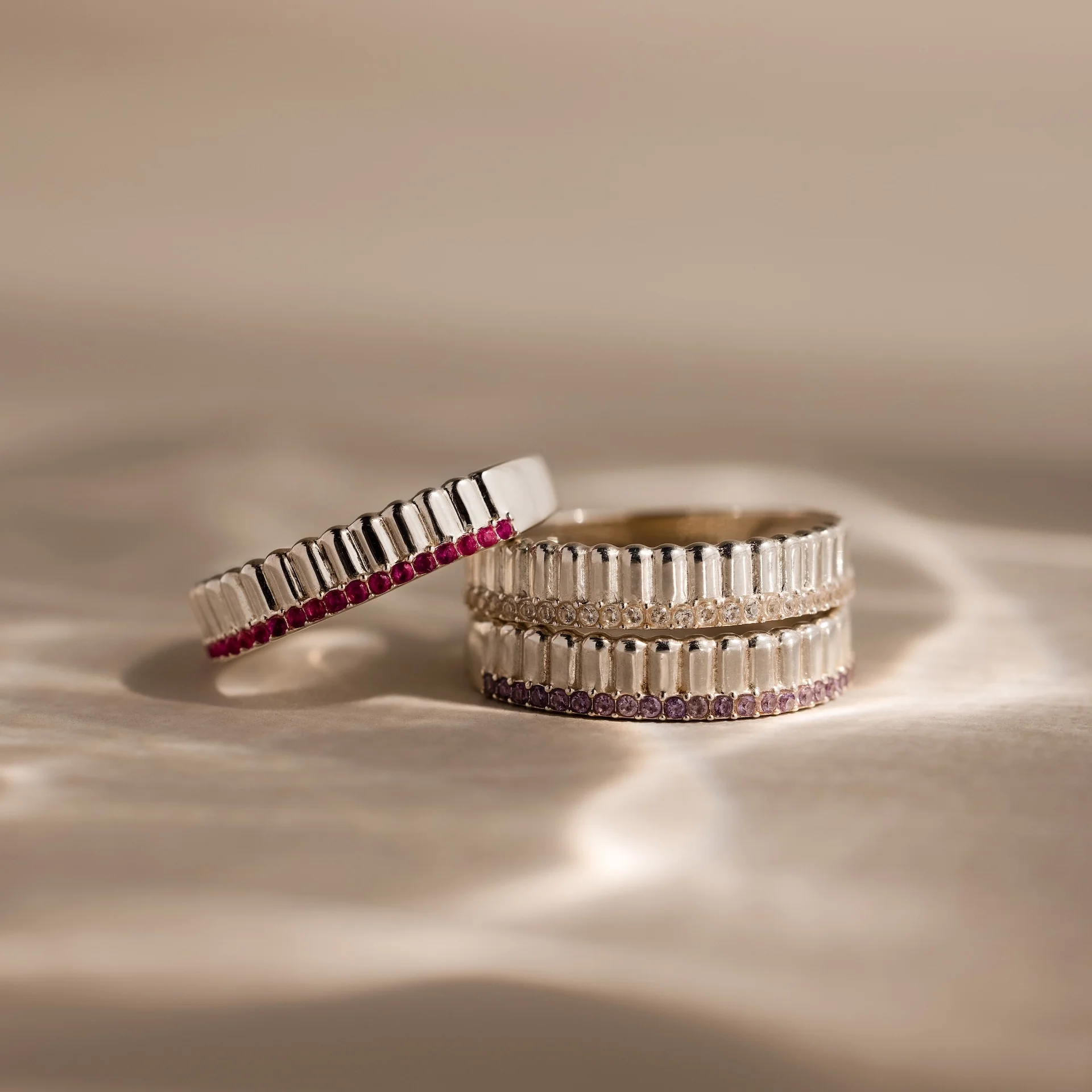Ribbed Ruby Stack Ring - Image 7