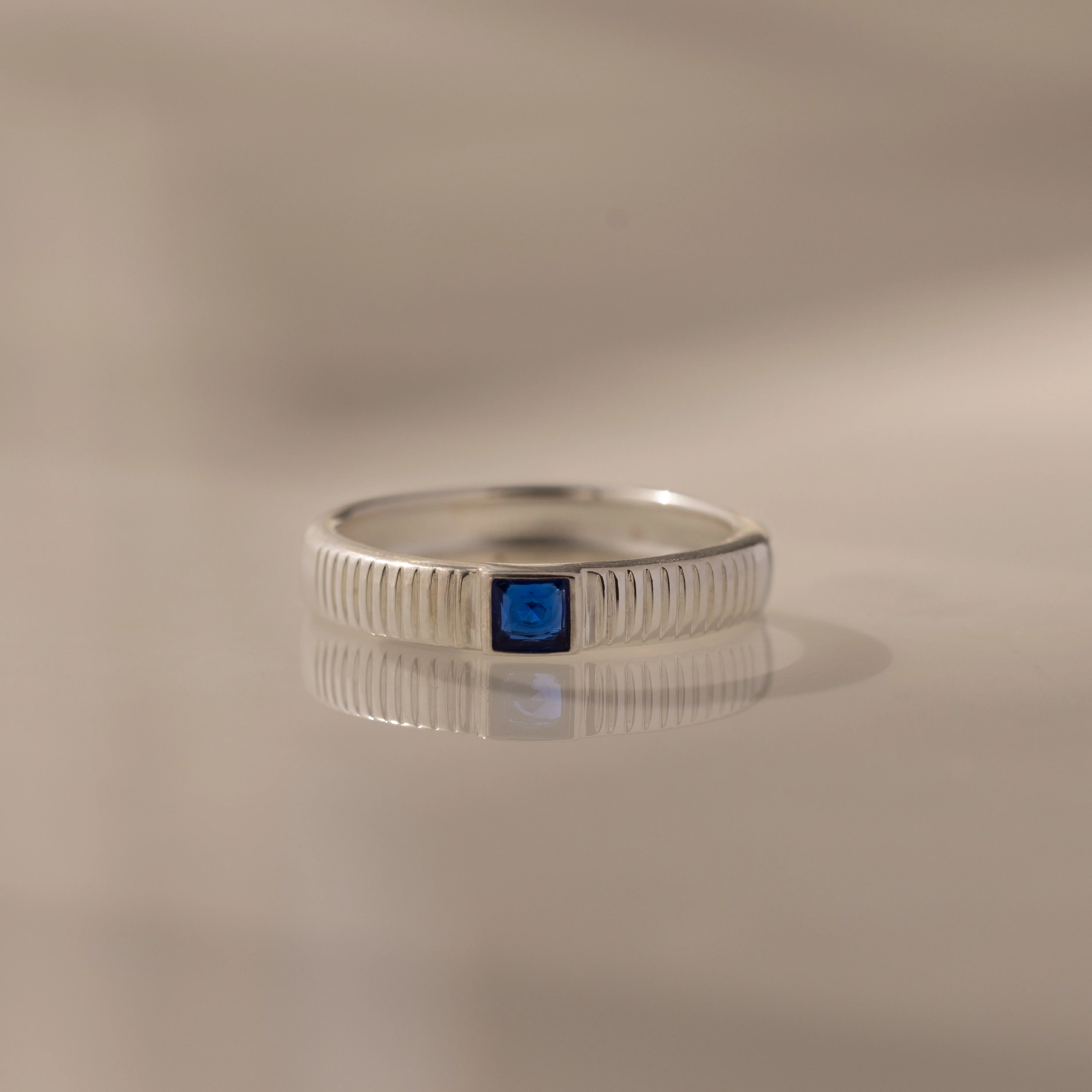 Ribbed Sapphire Band - Image 3