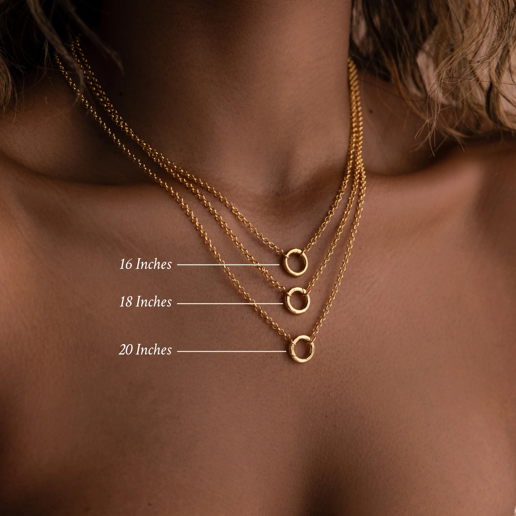 Rolo Circle Charm Necklace - Image 5