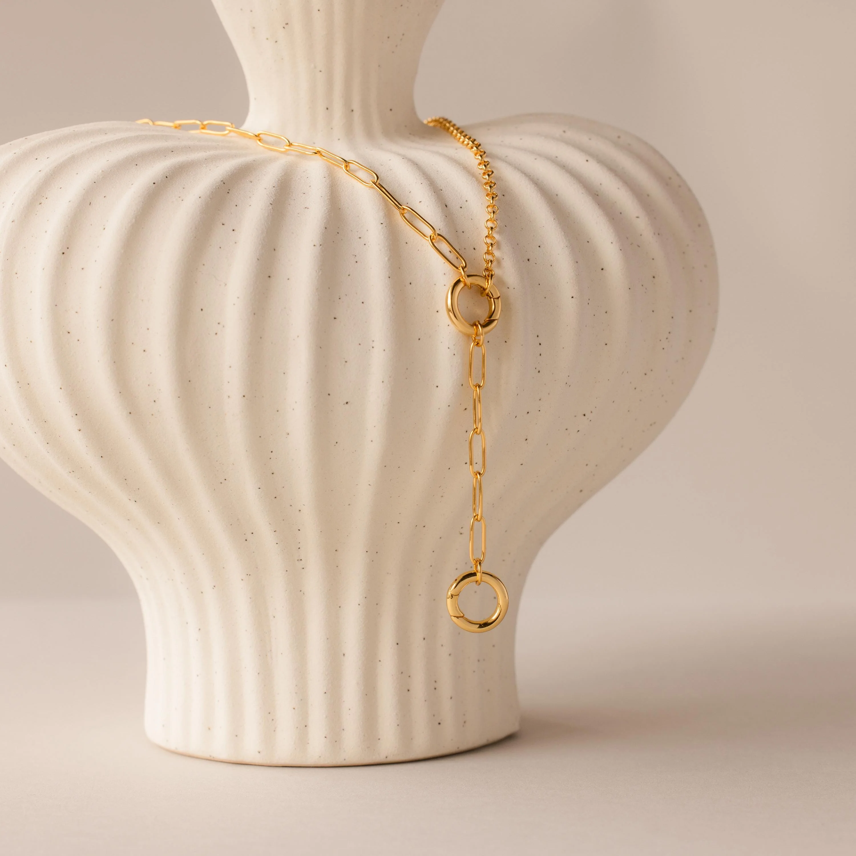 Rolo Lariat Paperclip Clasp Necklace - Image 5