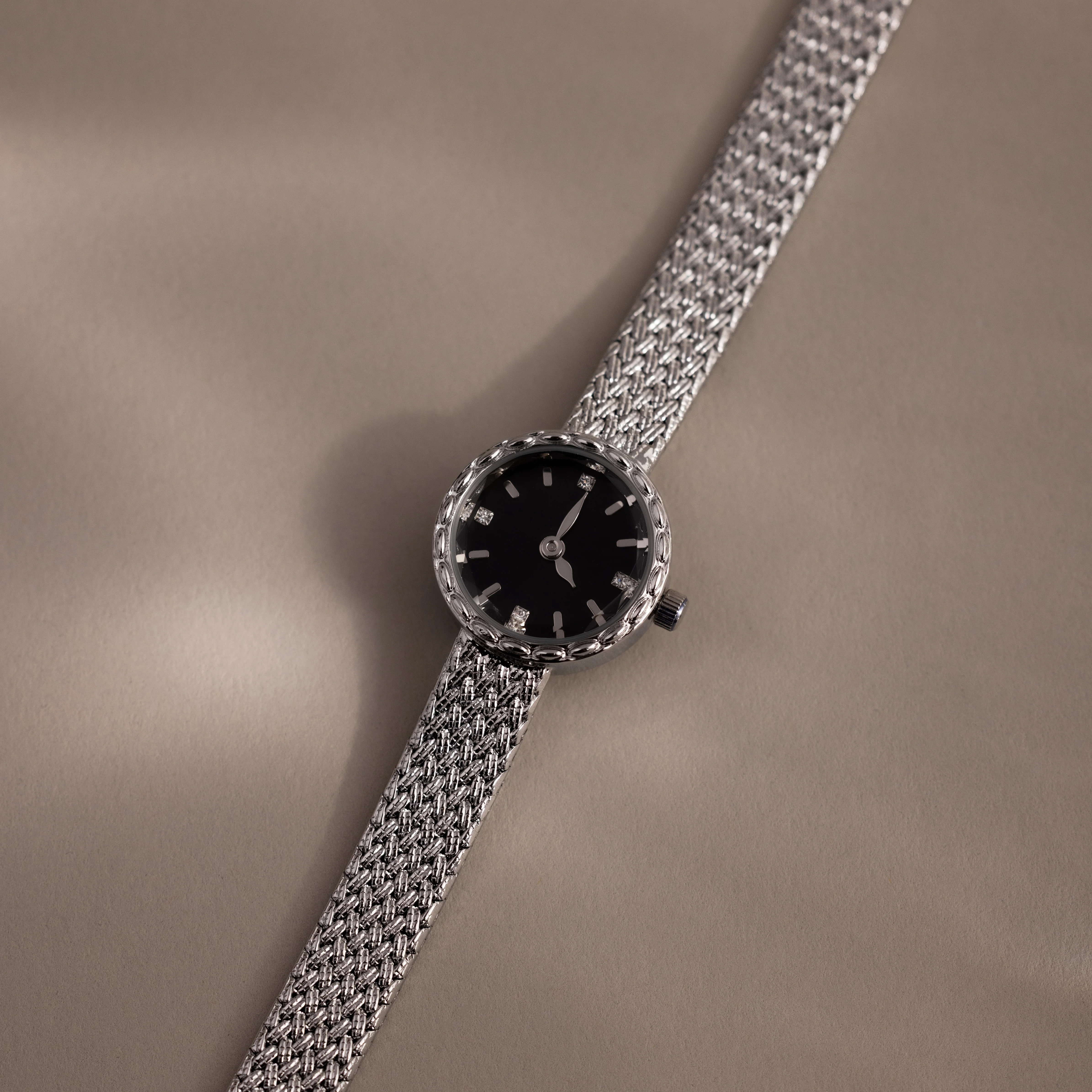 Round Braided Timepiece in Silver - Image 3