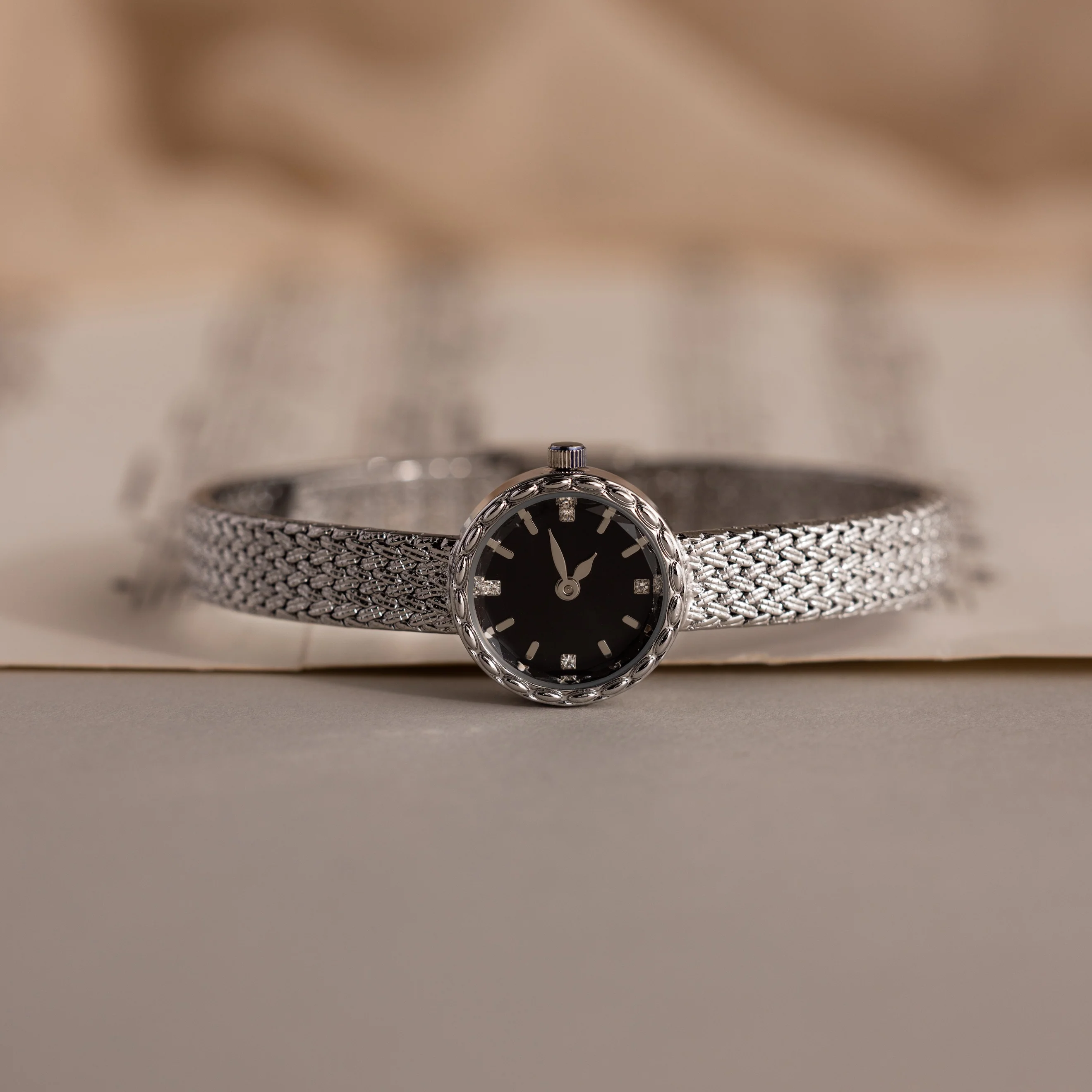 Round Braided Timepiece in Silver - Image 5