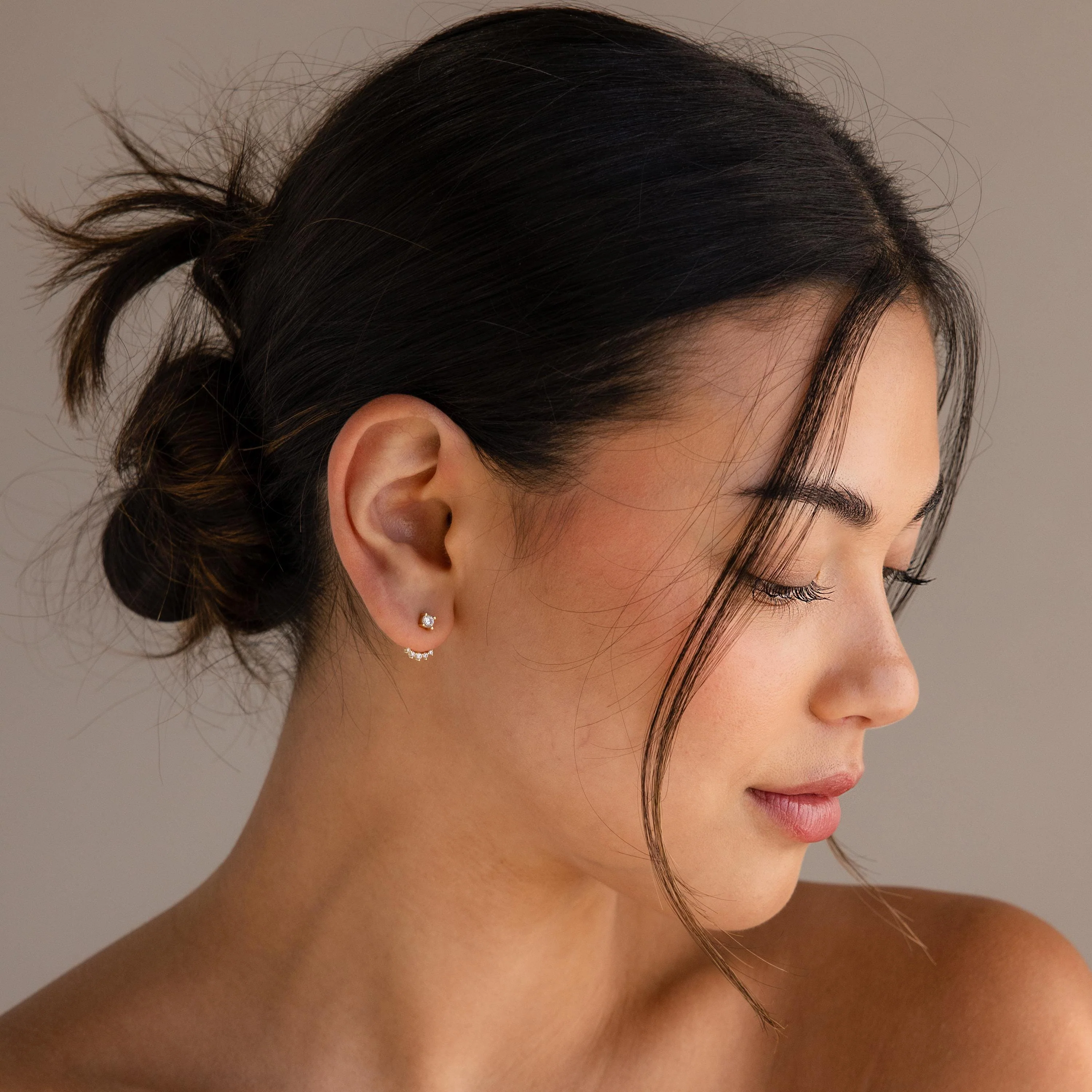 Round Diamond Ear Jackets - Image 4