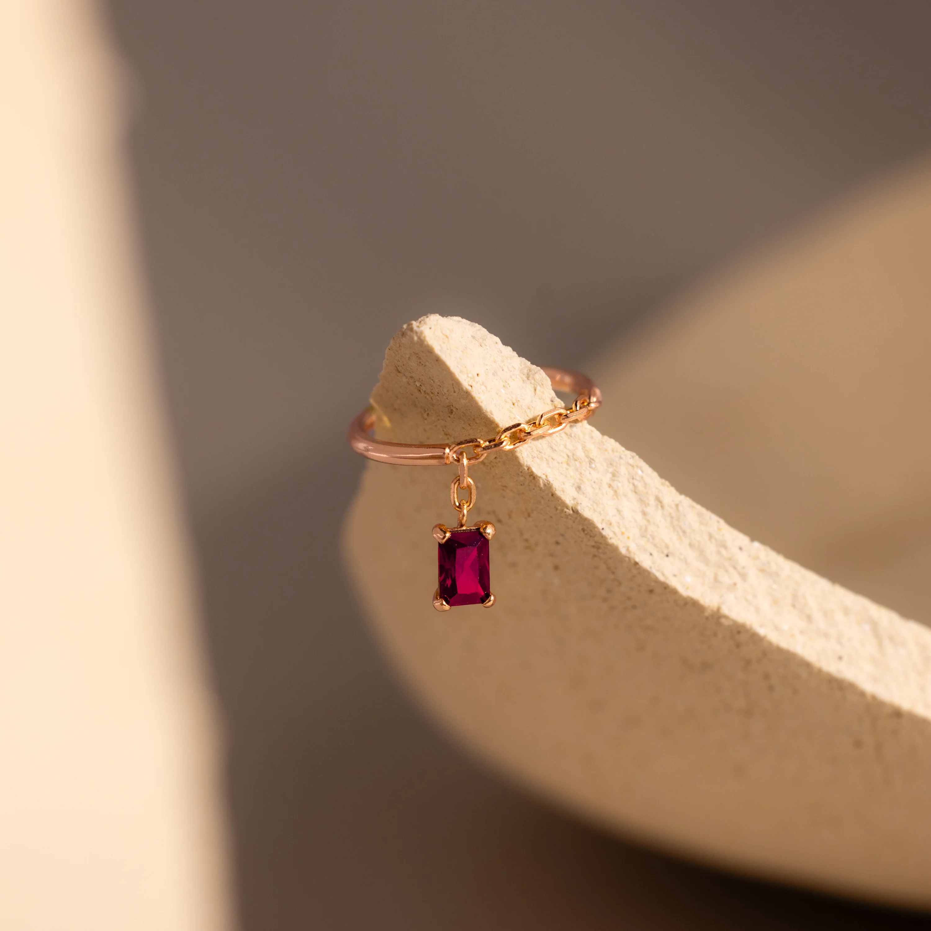 Ruby Drop Chain Ring - Image 5