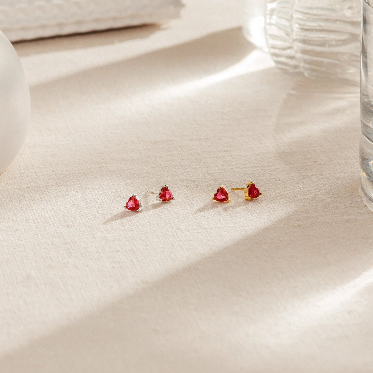 Ruby Heart Studs - Image 3