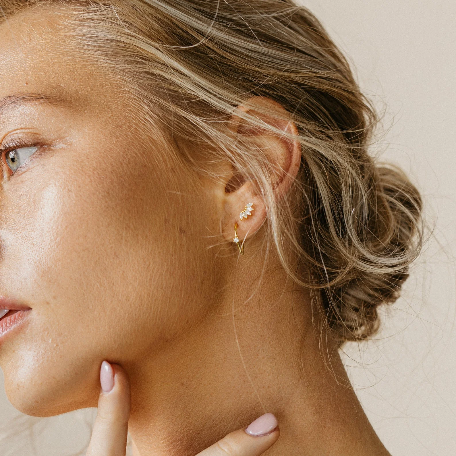 Rylee Diamond Wire Earrings - Image 4