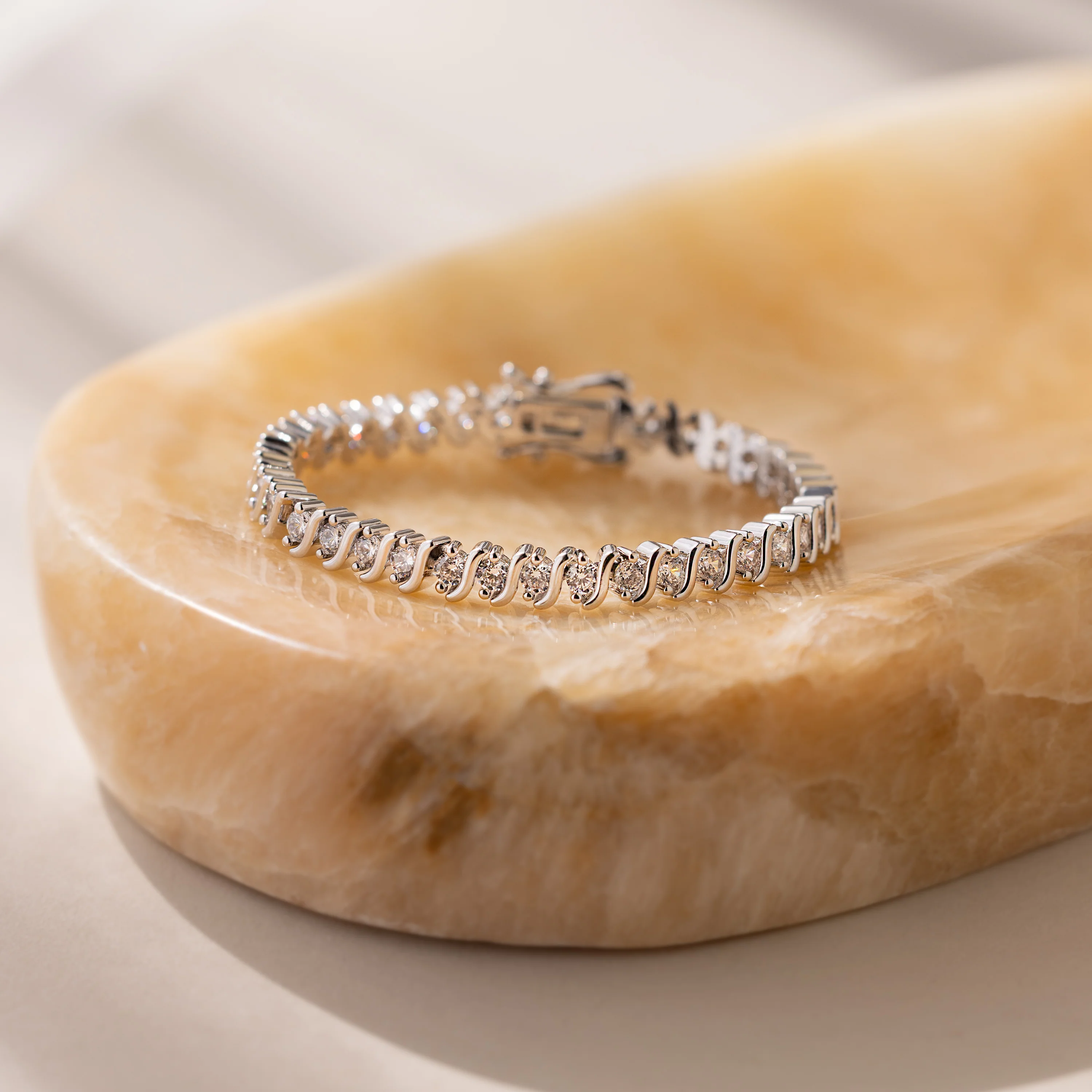 S-Link Diamond Tennis Bracelet in Silver - Image 7