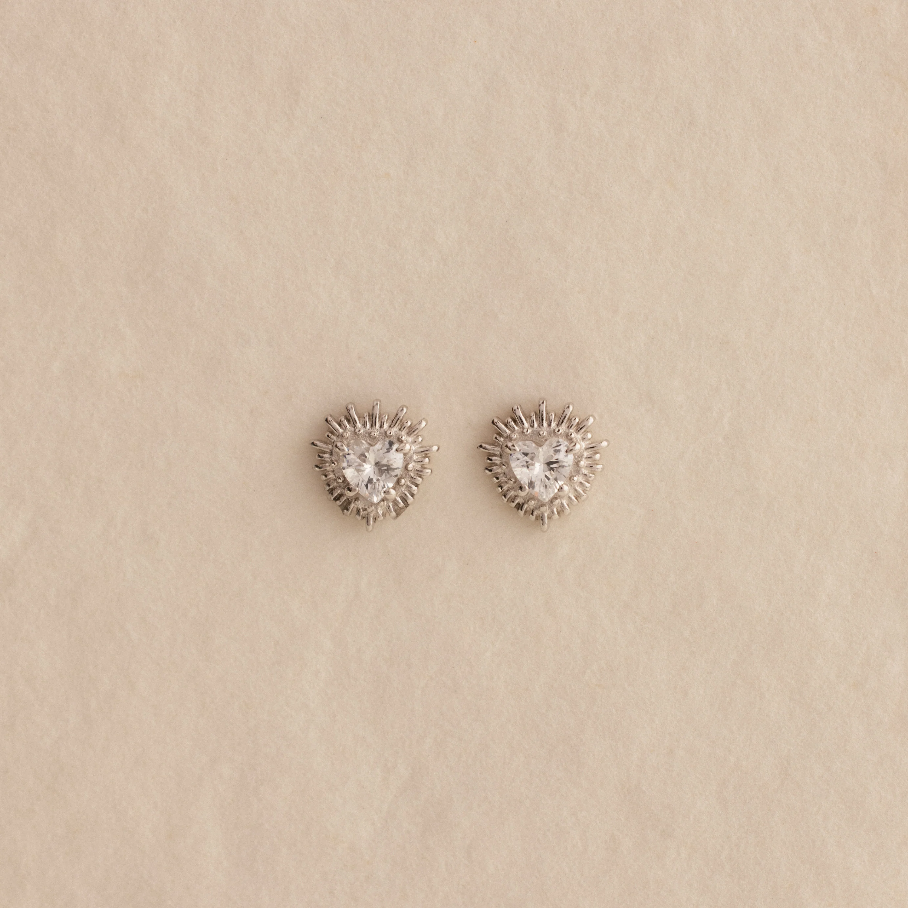 Sacred Heart Flatback Studs in Silver - Image 5
