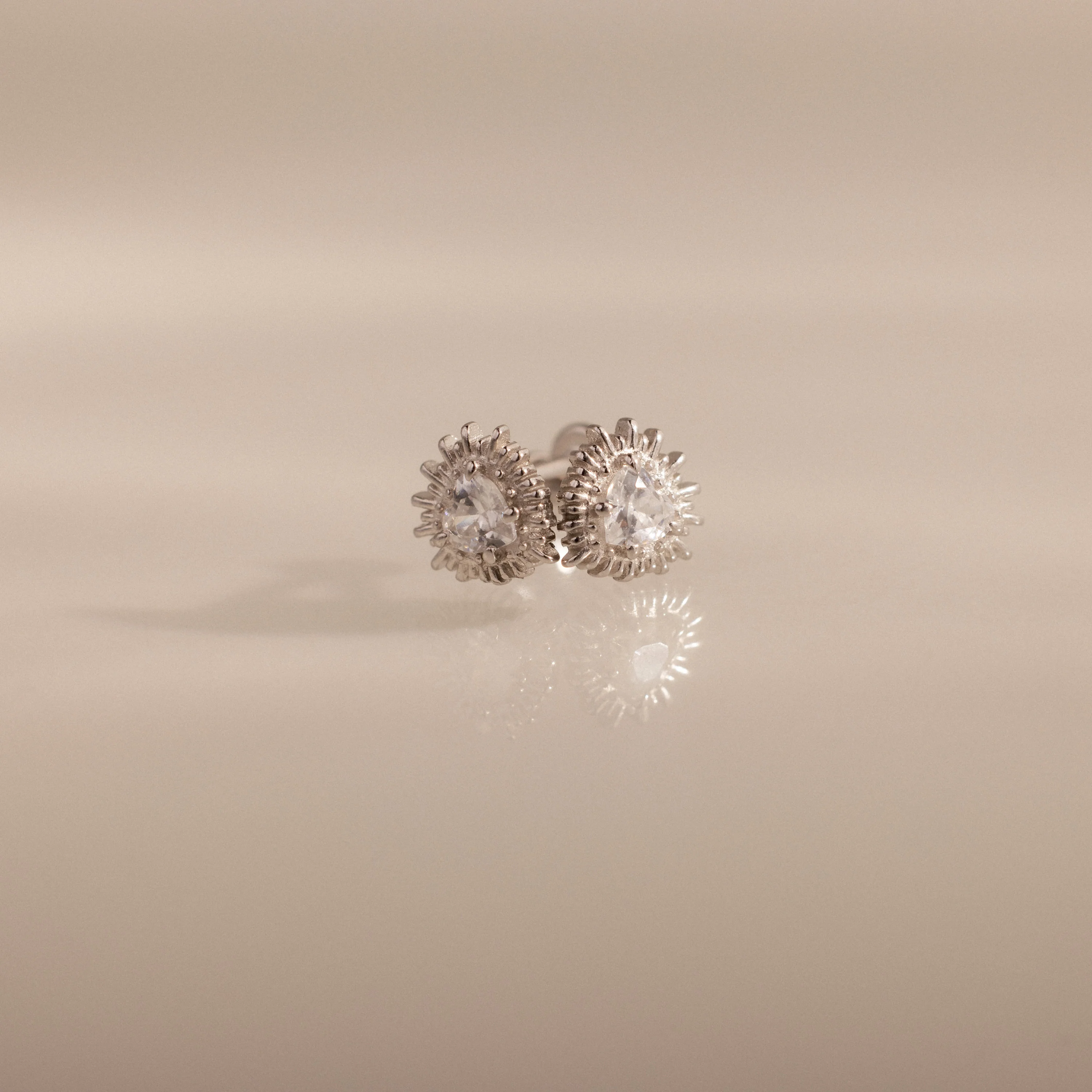 Sacred Heart Flatback Studs in Silver - Image 7
